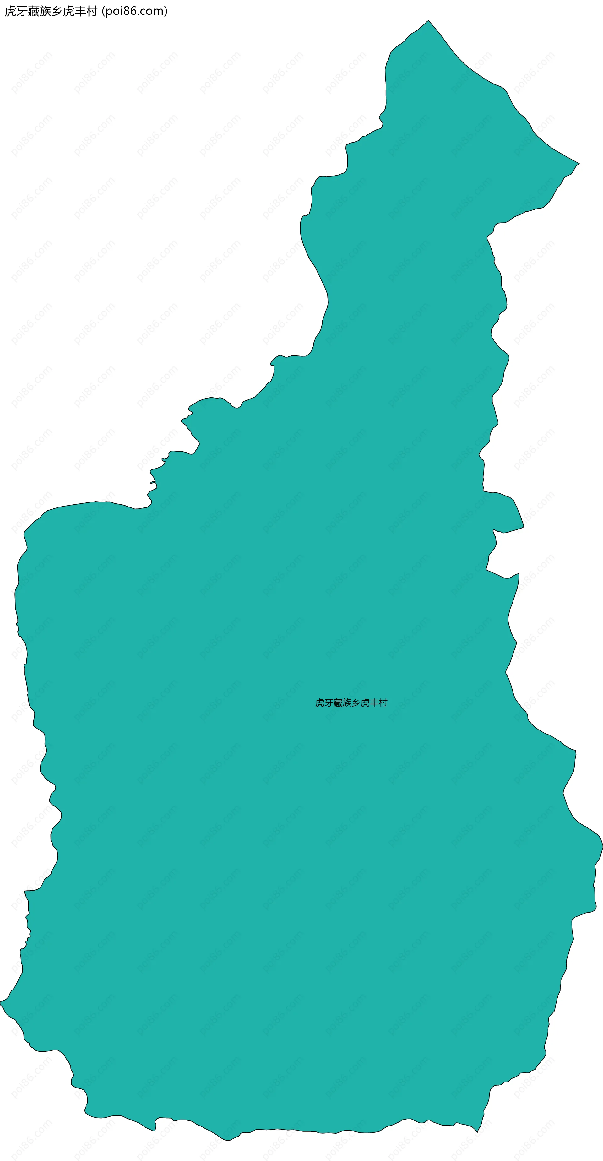 虎牙藏族乡虎丰村边界地图
