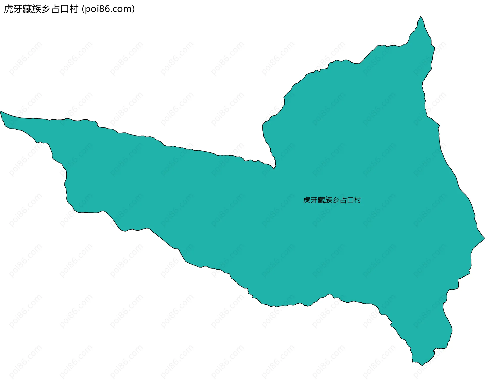 虎牙藏族乡占口村边界地图