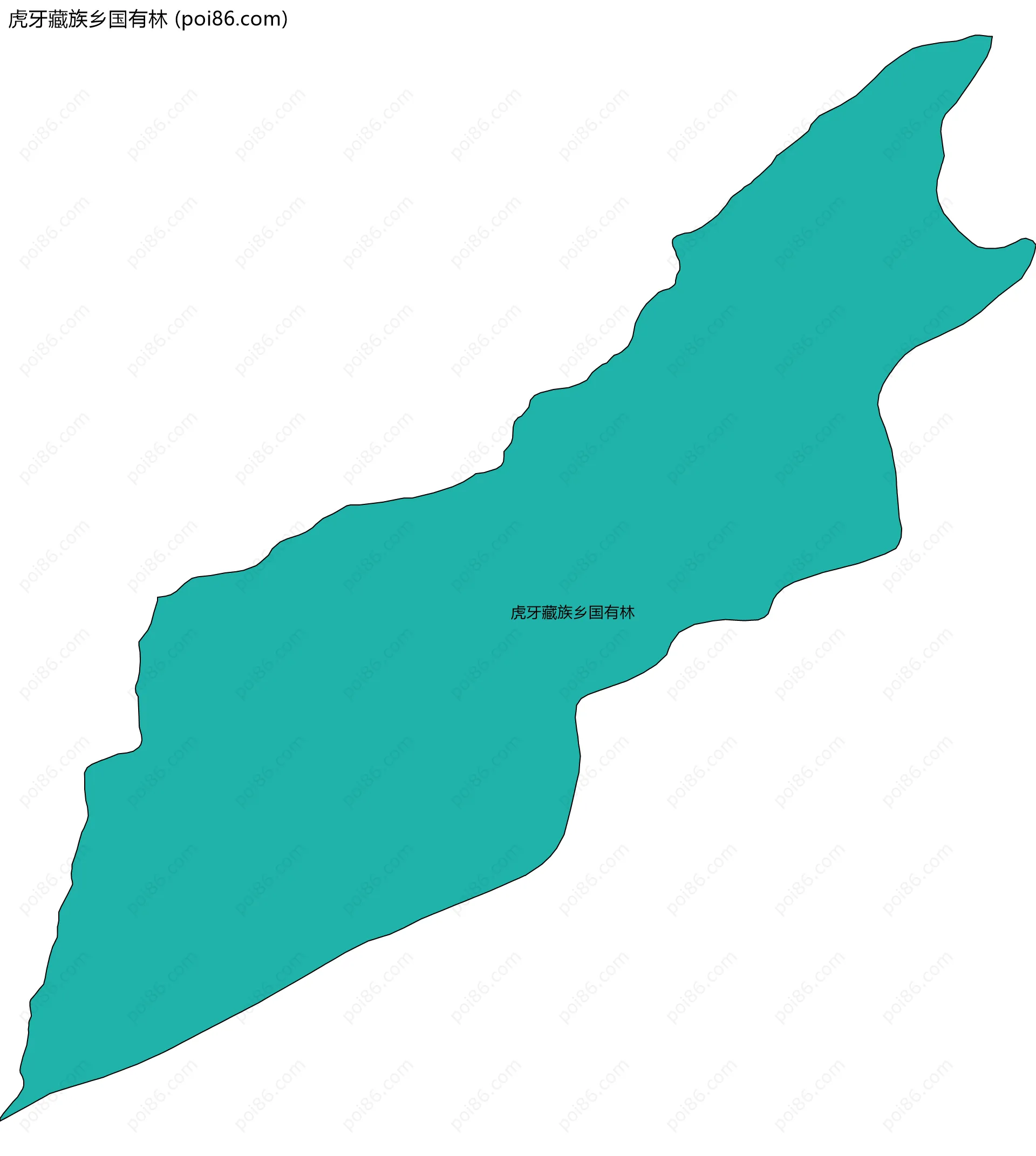 虎牙藏族乡国有林边界地图