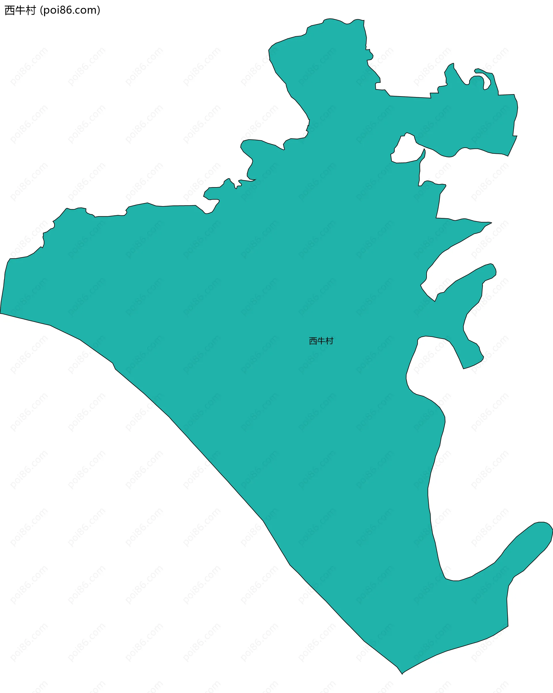 西牛村边界地图