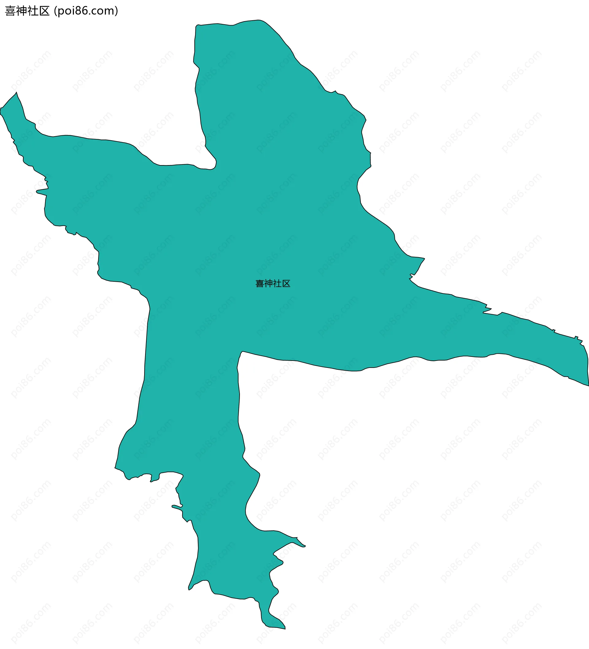 喜神社区边界地图