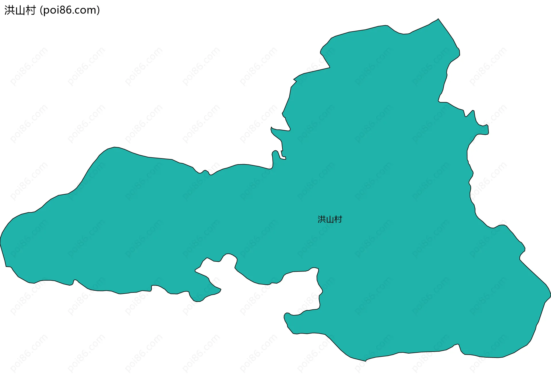 洪山村边界地图