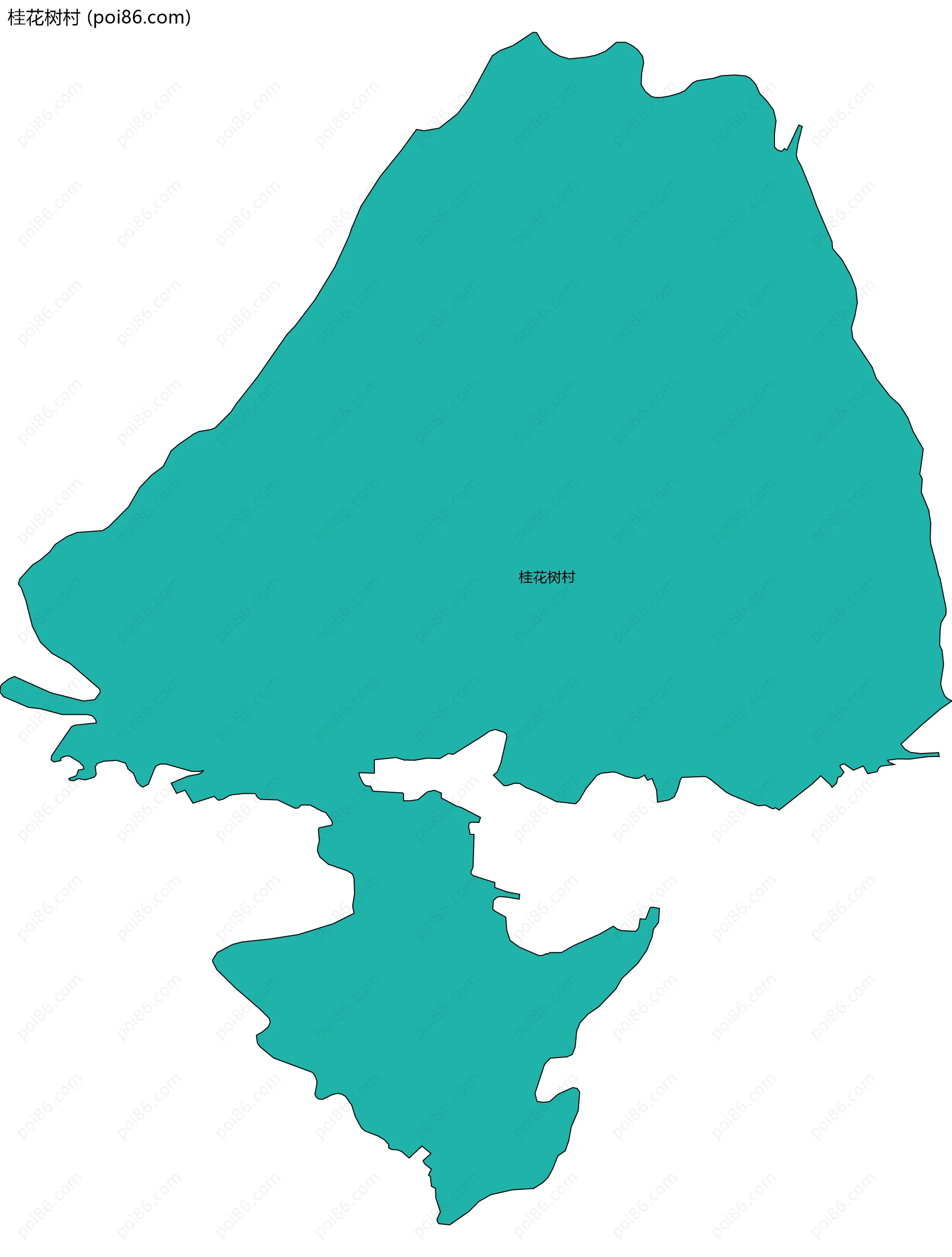 桂花树村边界地图