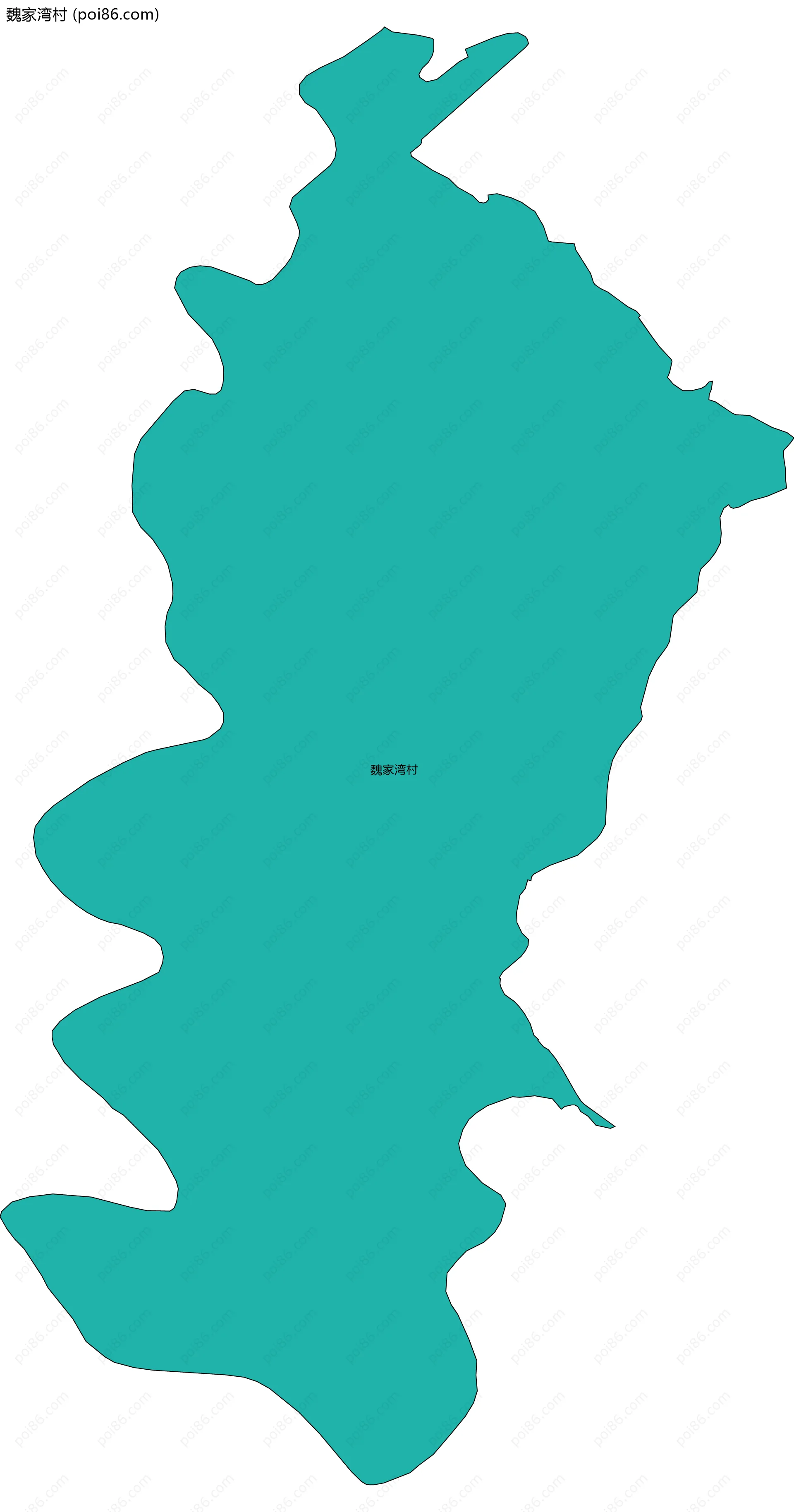 魏家湾村边界地图