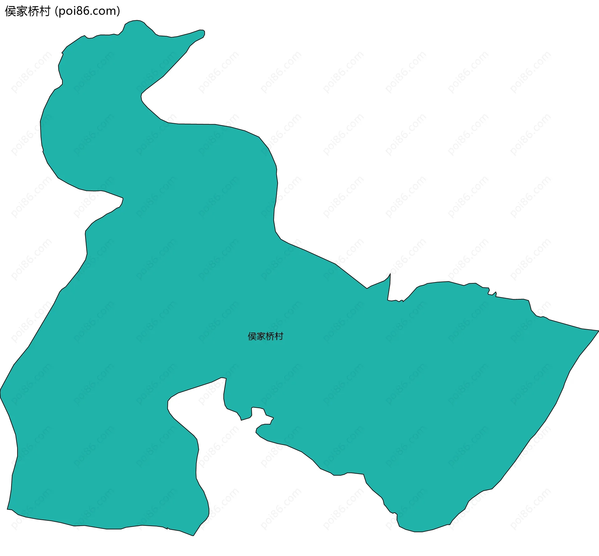 侯家桥村边界地图