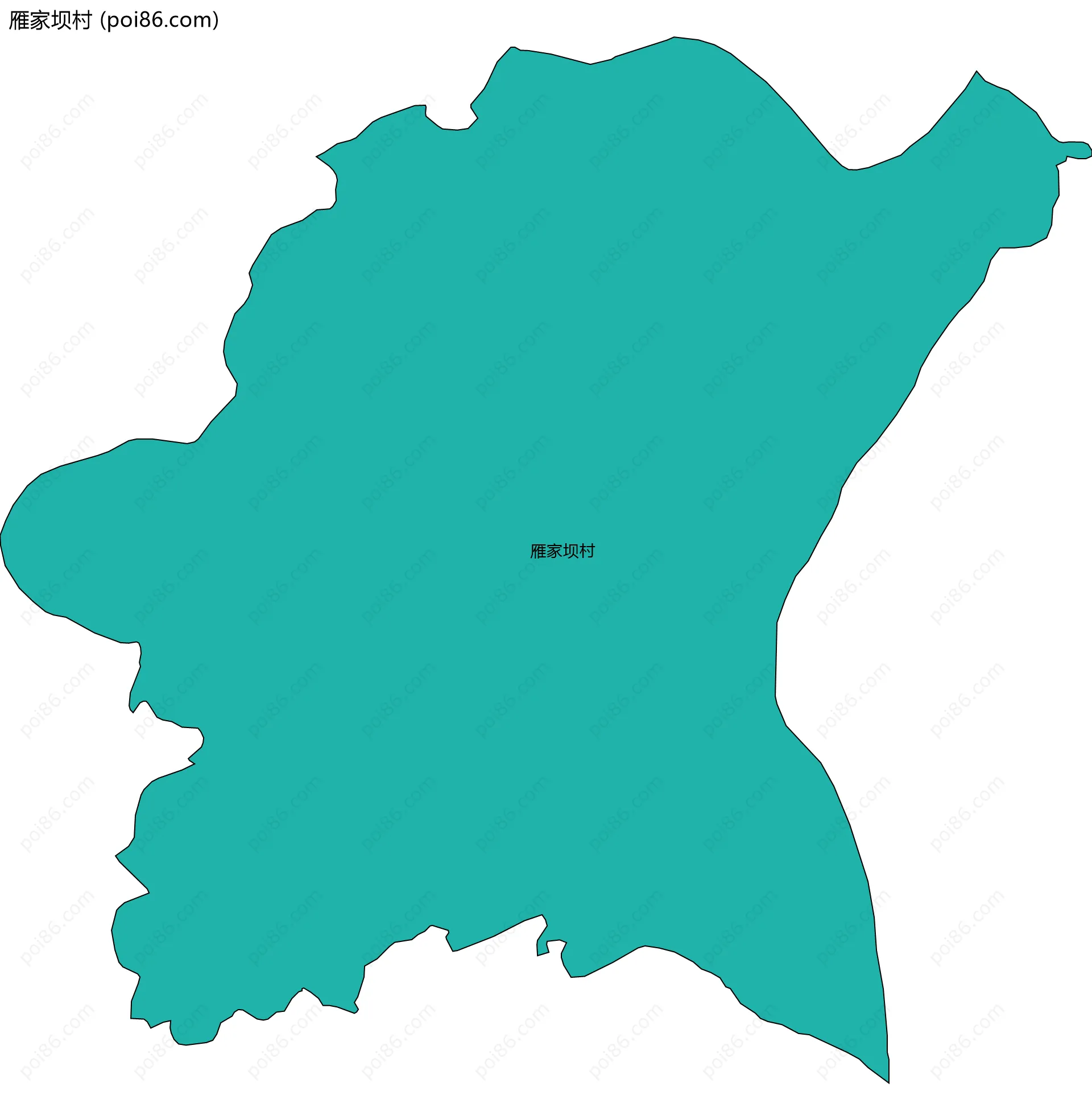 雁家坝村边界地图