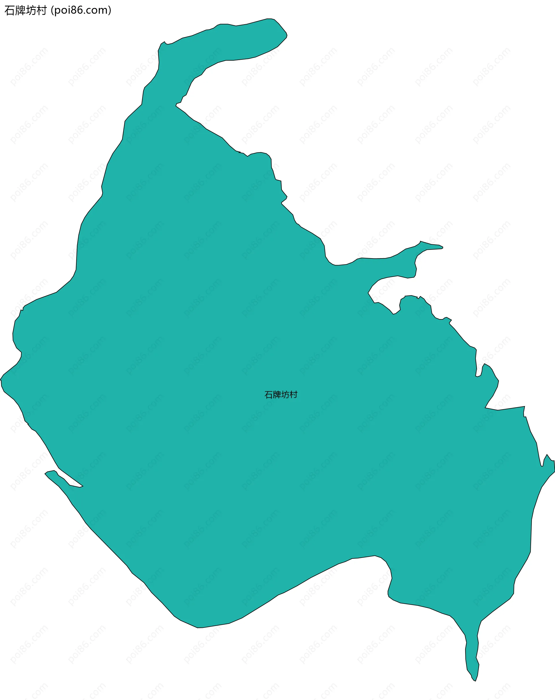 石牌坊村边界地图