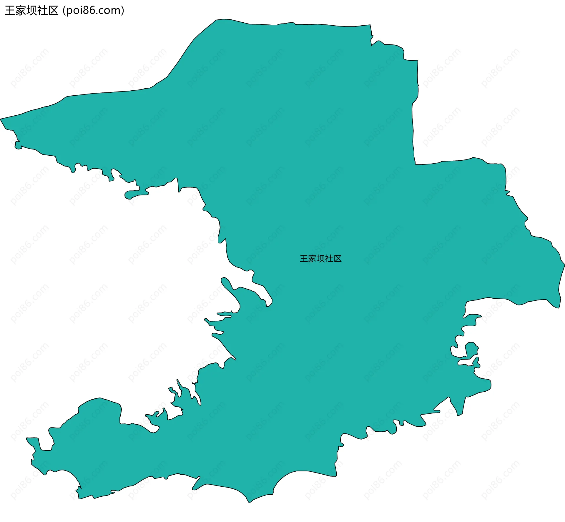 王家坝社区边界地图