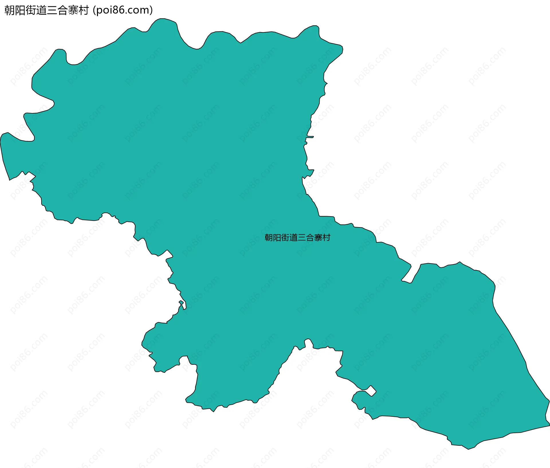 朝阳街道三合寨村边界地图