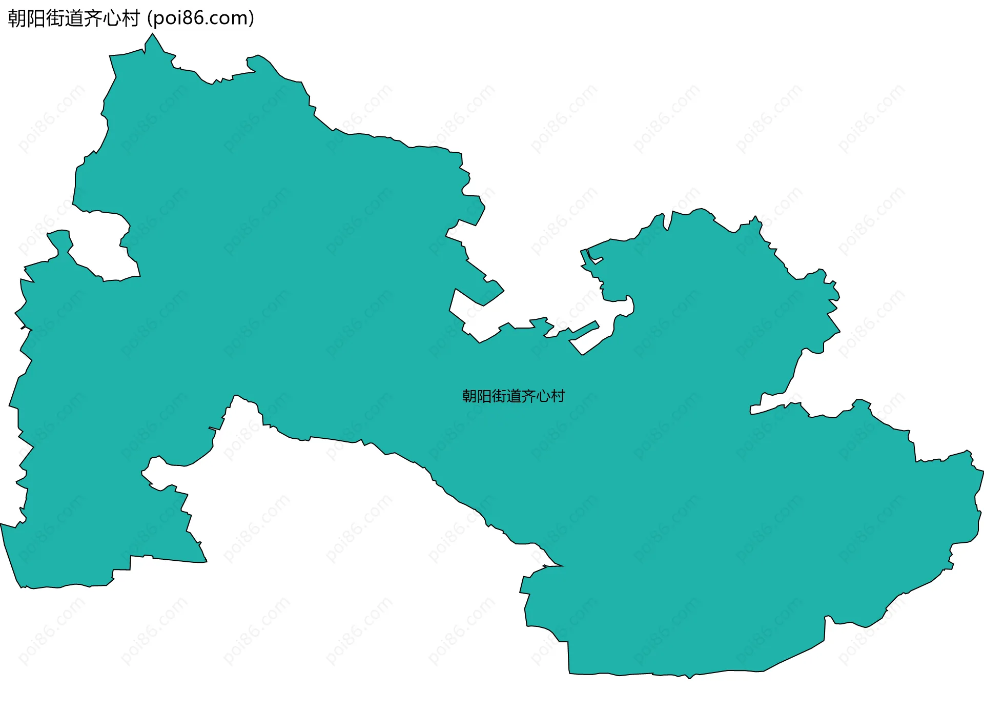 朝阳街道齐心村边界地图