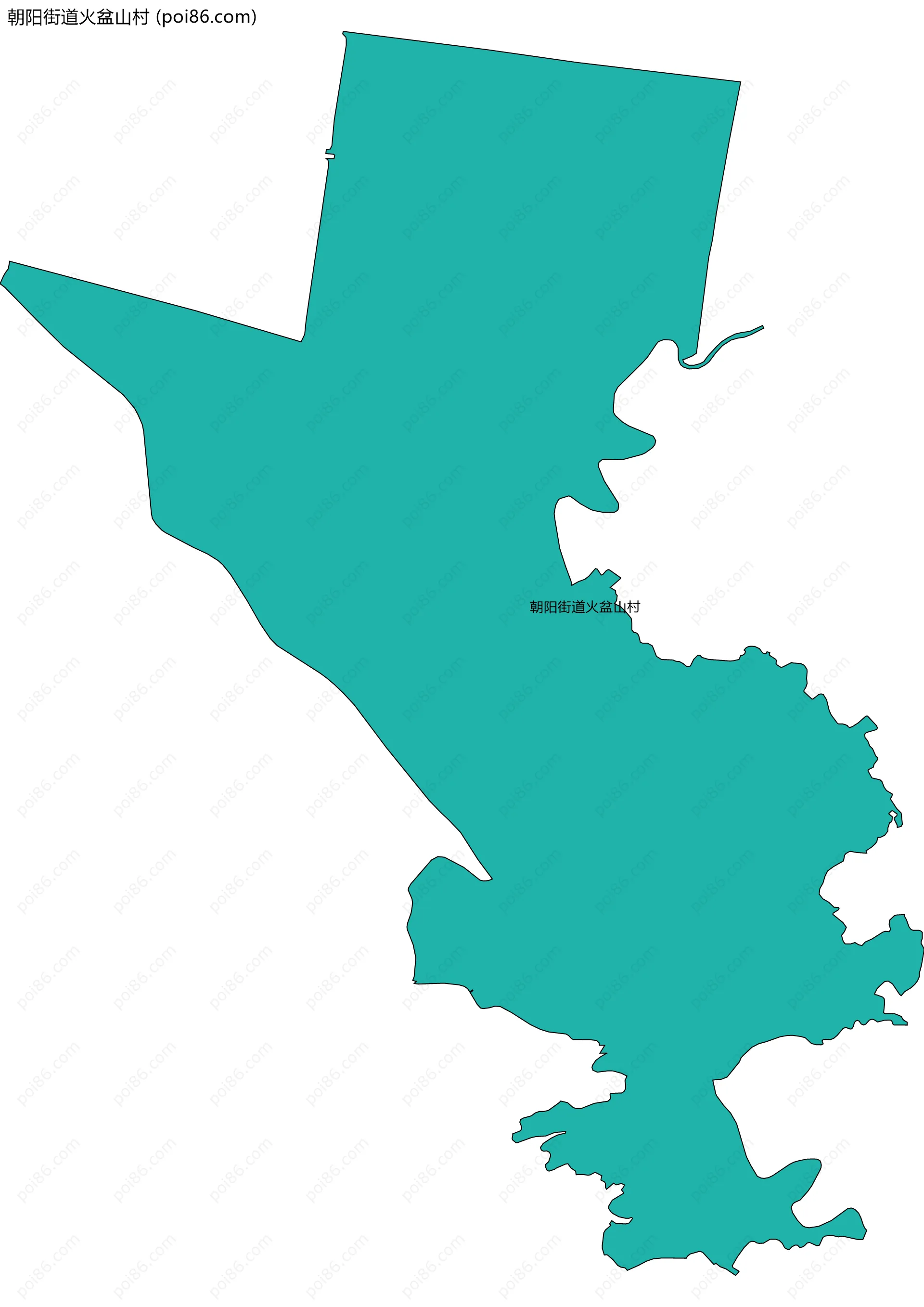 朝阳街道火盆山村边界地图