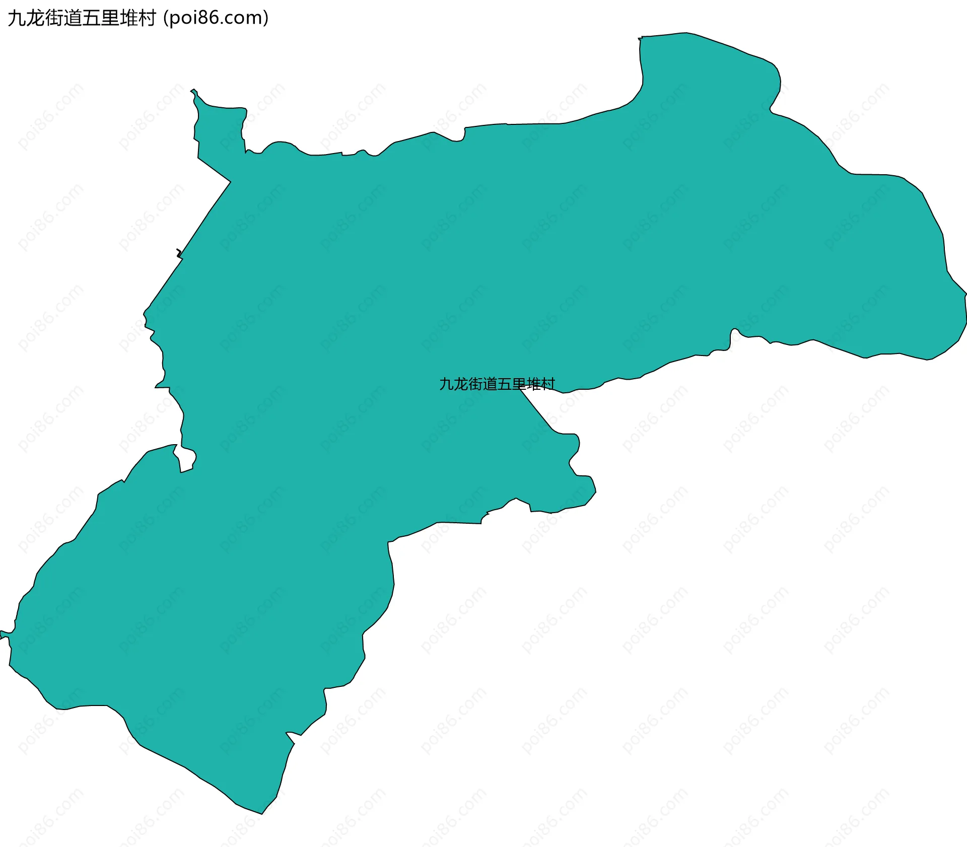 九龙街道五里堆村边界地图