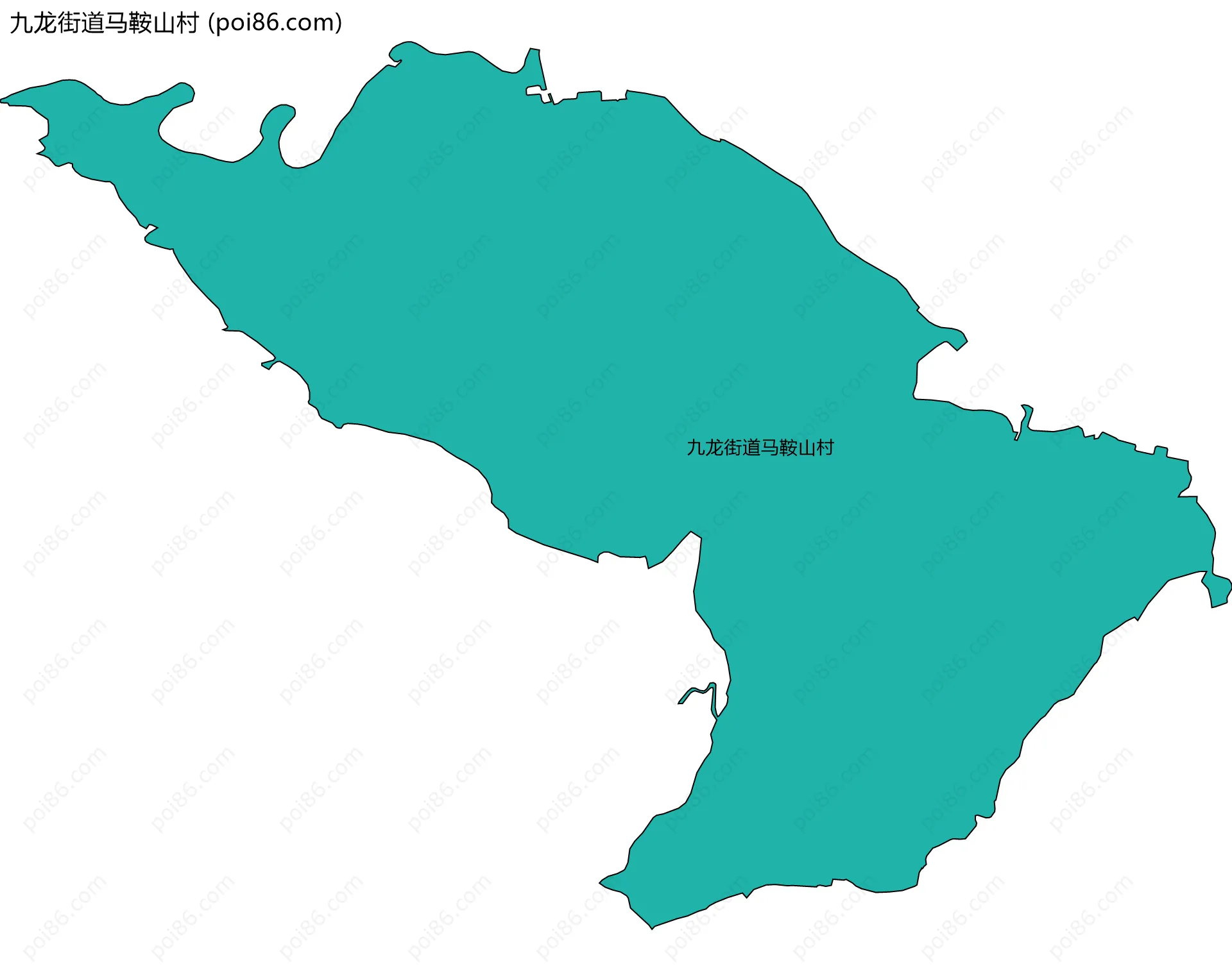 九龙街道马鞍山村边界地图