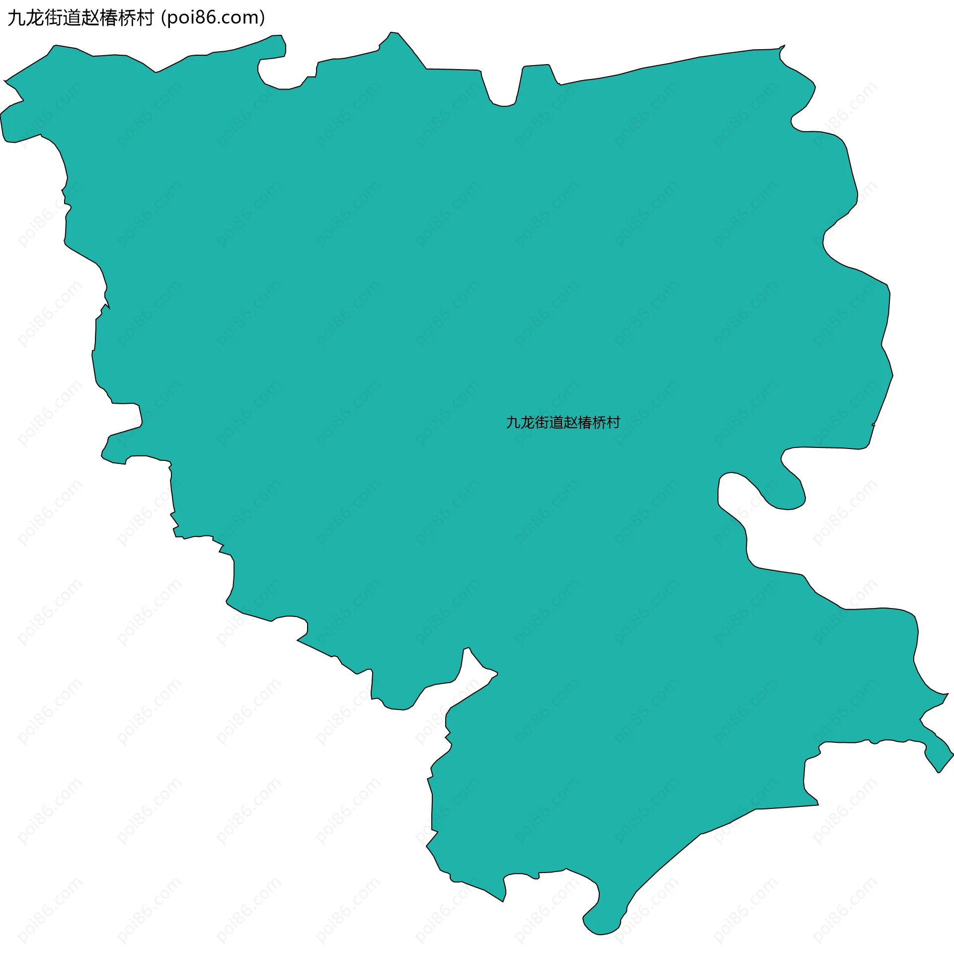 九龙街道赵椿桥村边界地图