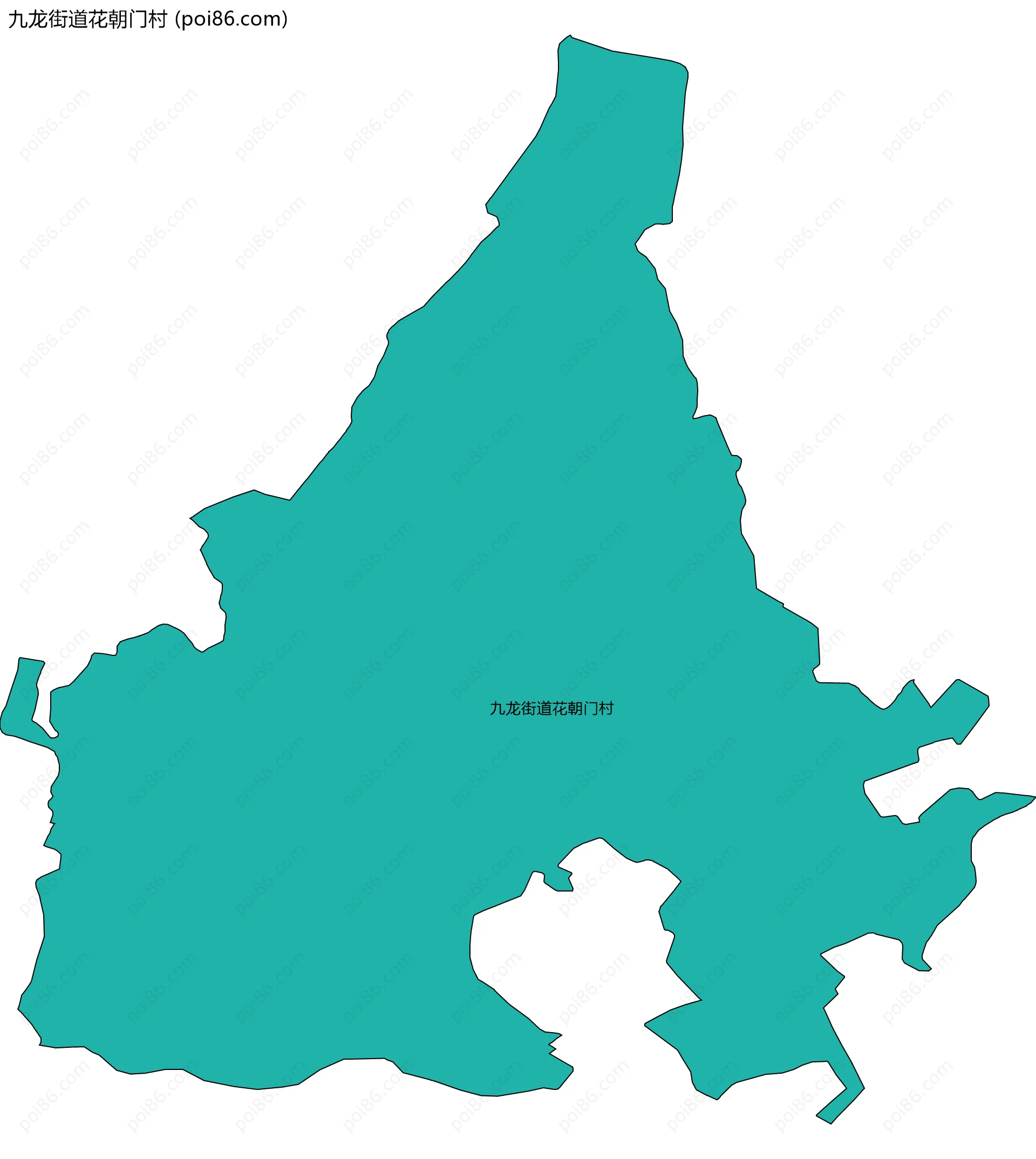 九龙街道花朝门村边界地图