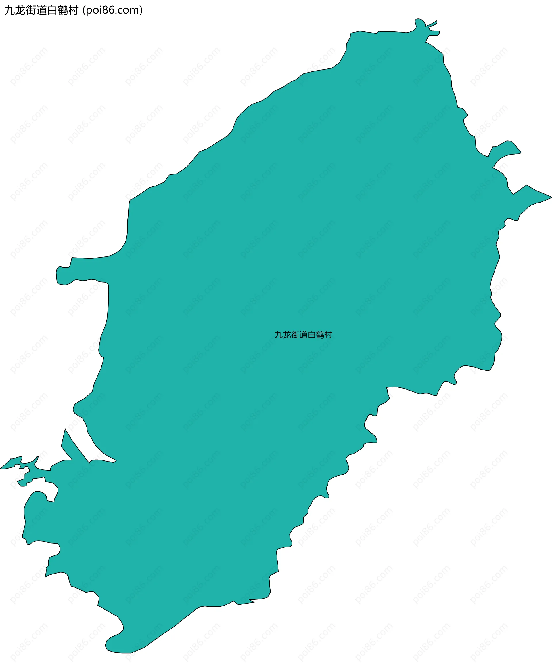 九龙街道白鹤村边界地图