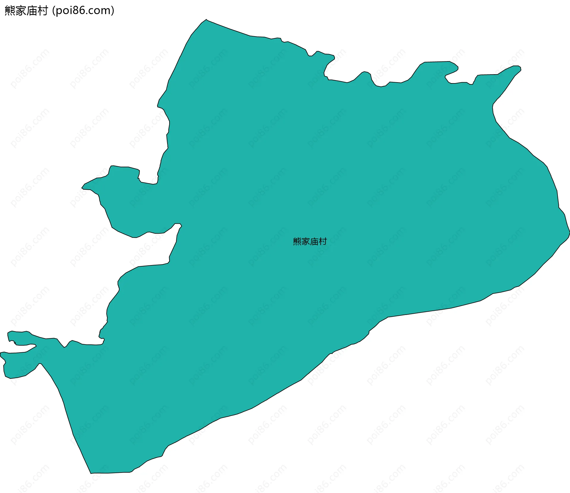 熊家庙村边界地图