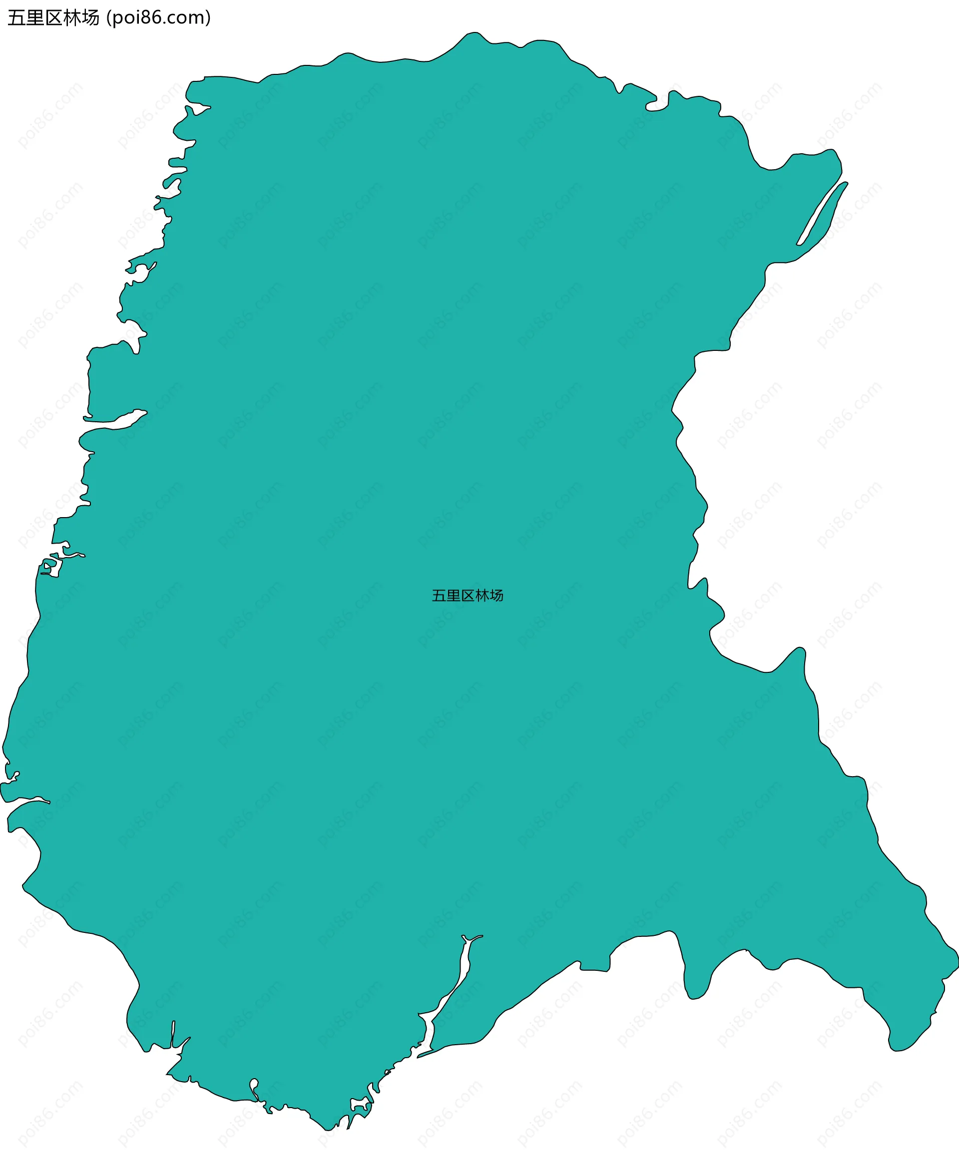 五里区林场边界地图