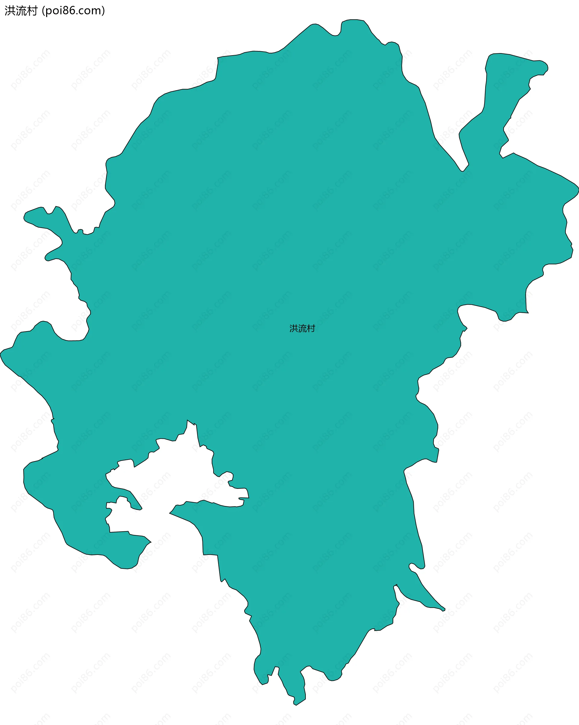 洪流村边界地图