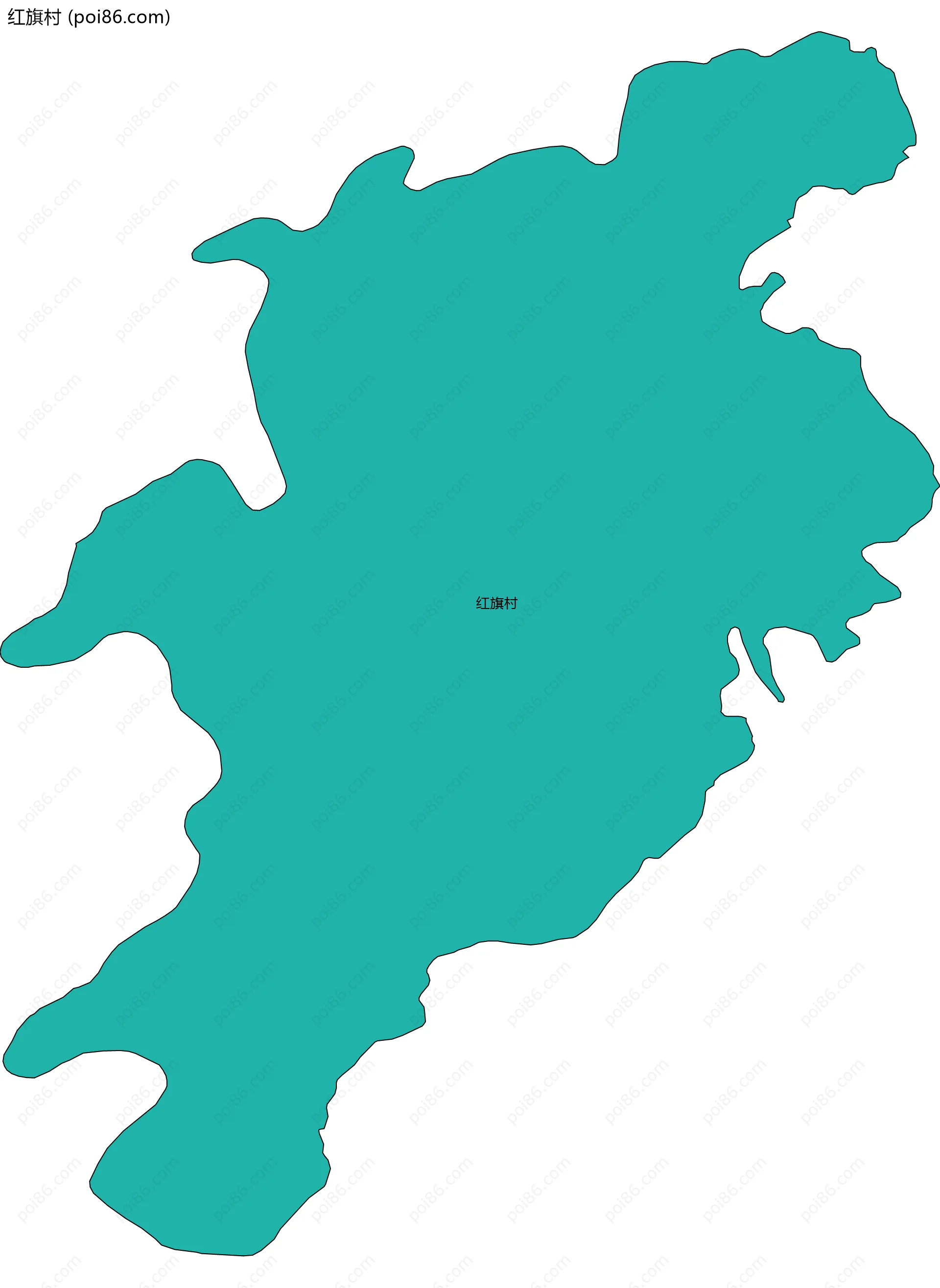 红旗村边界地图