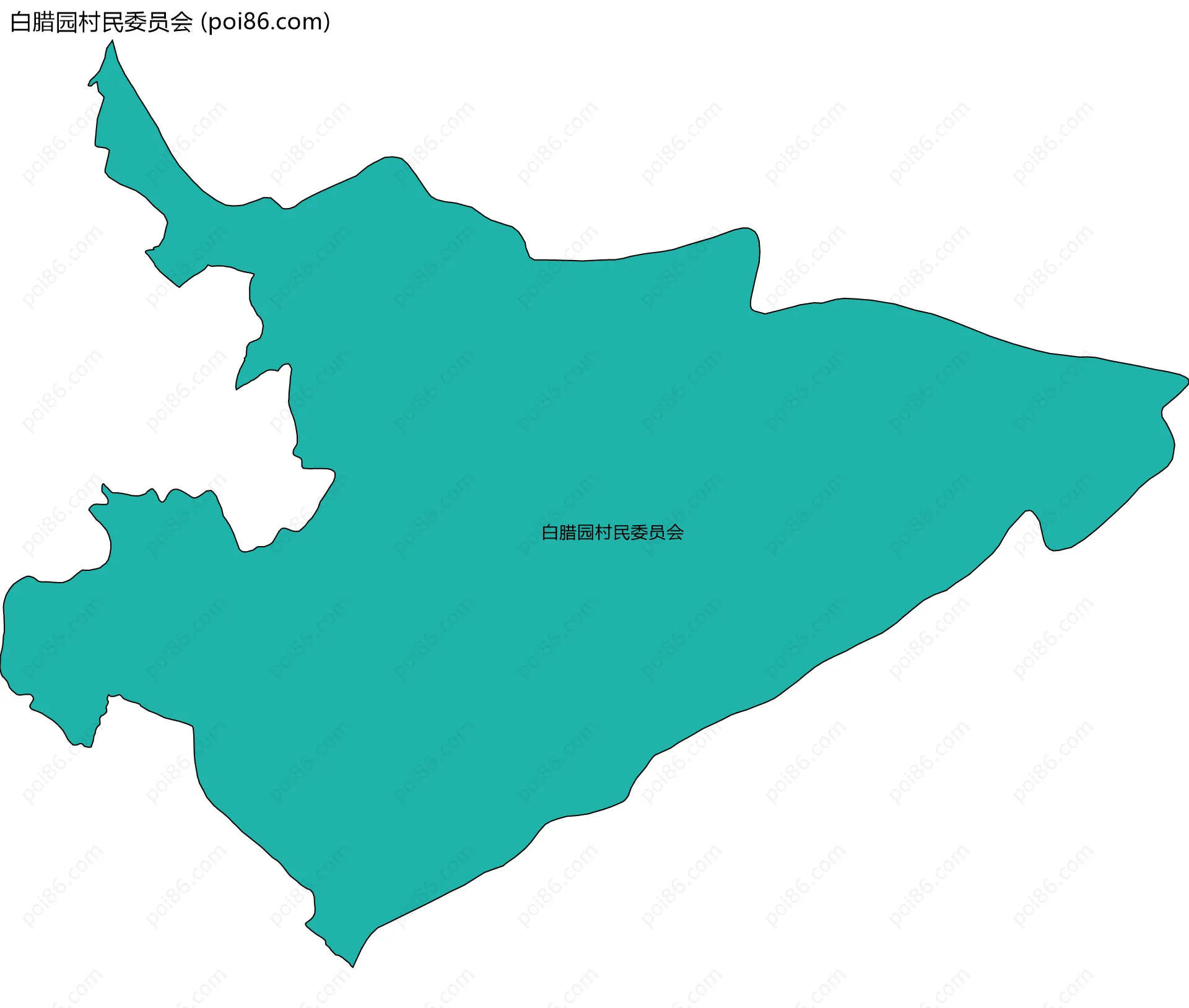白腊园村民委员会边界地图
