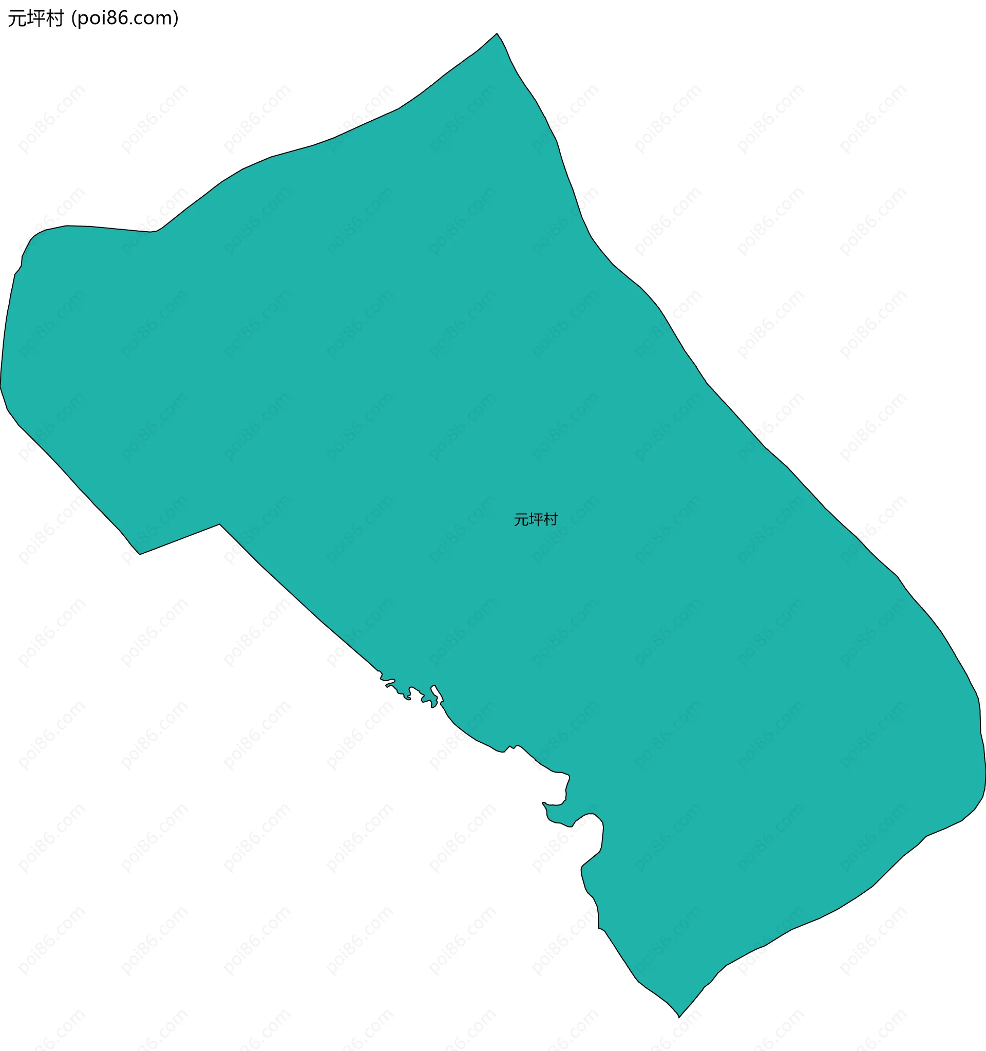 元坪村边界地图