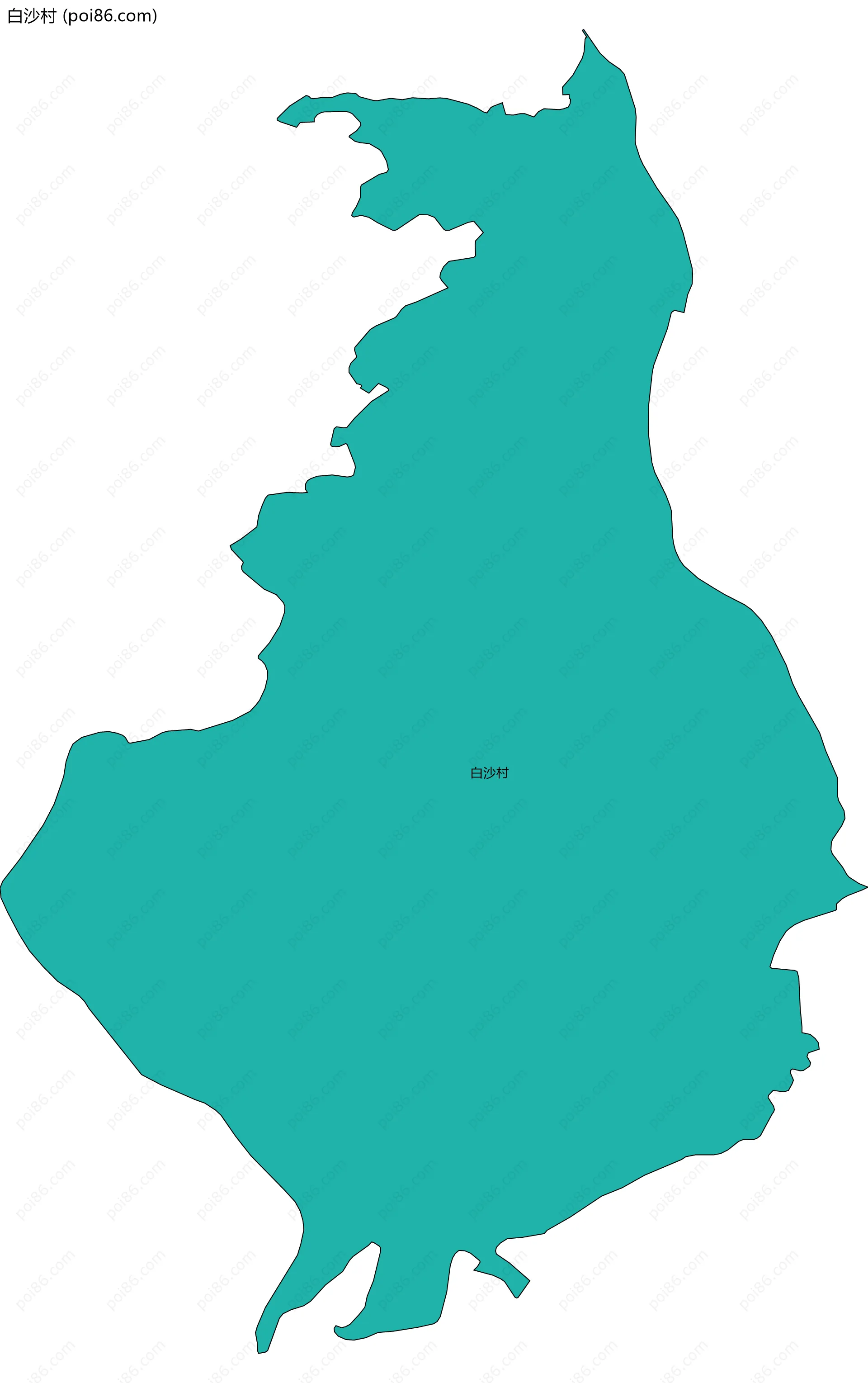 白沙村边界地图