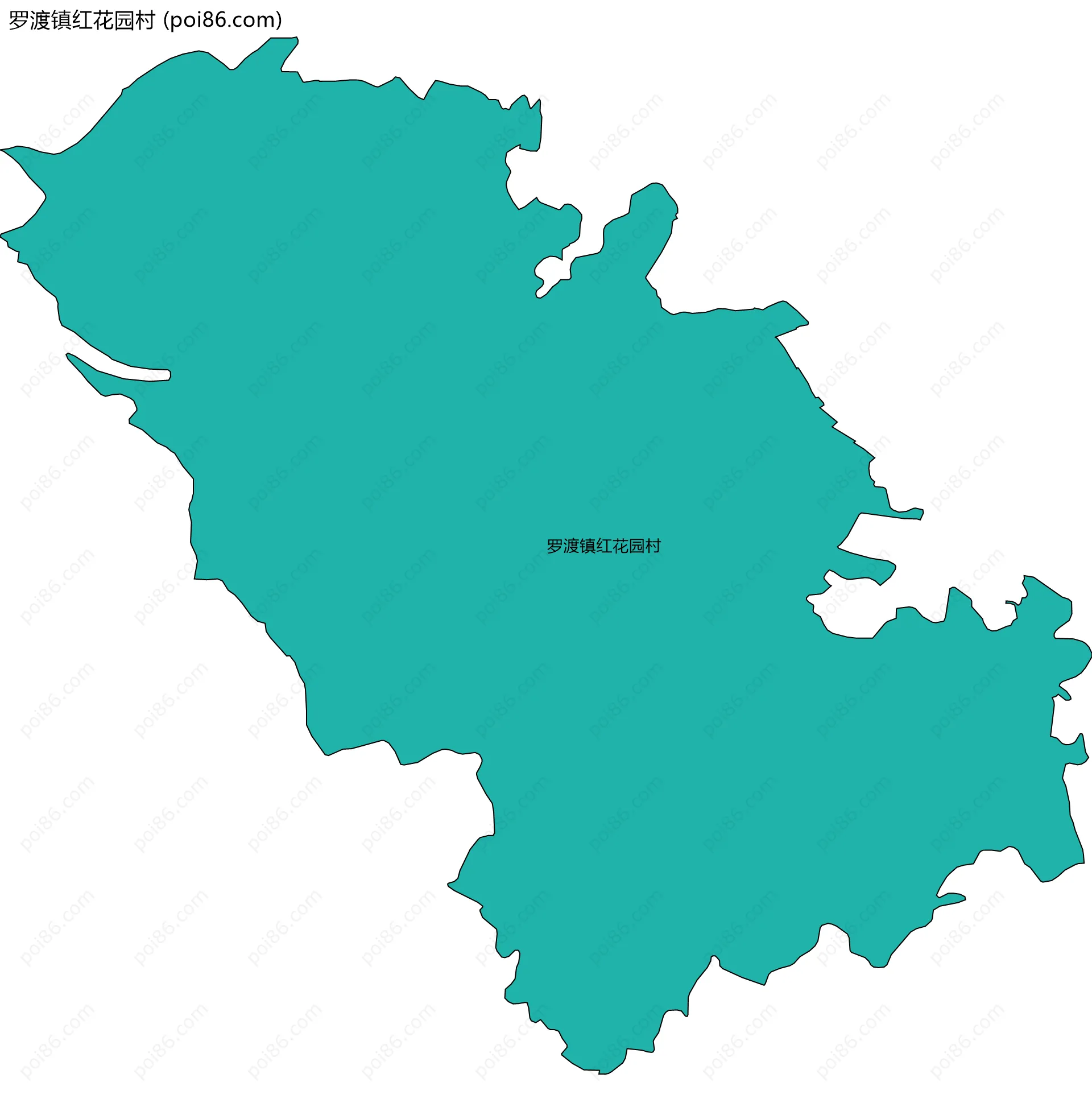 罗渡镇红花园村边界地图