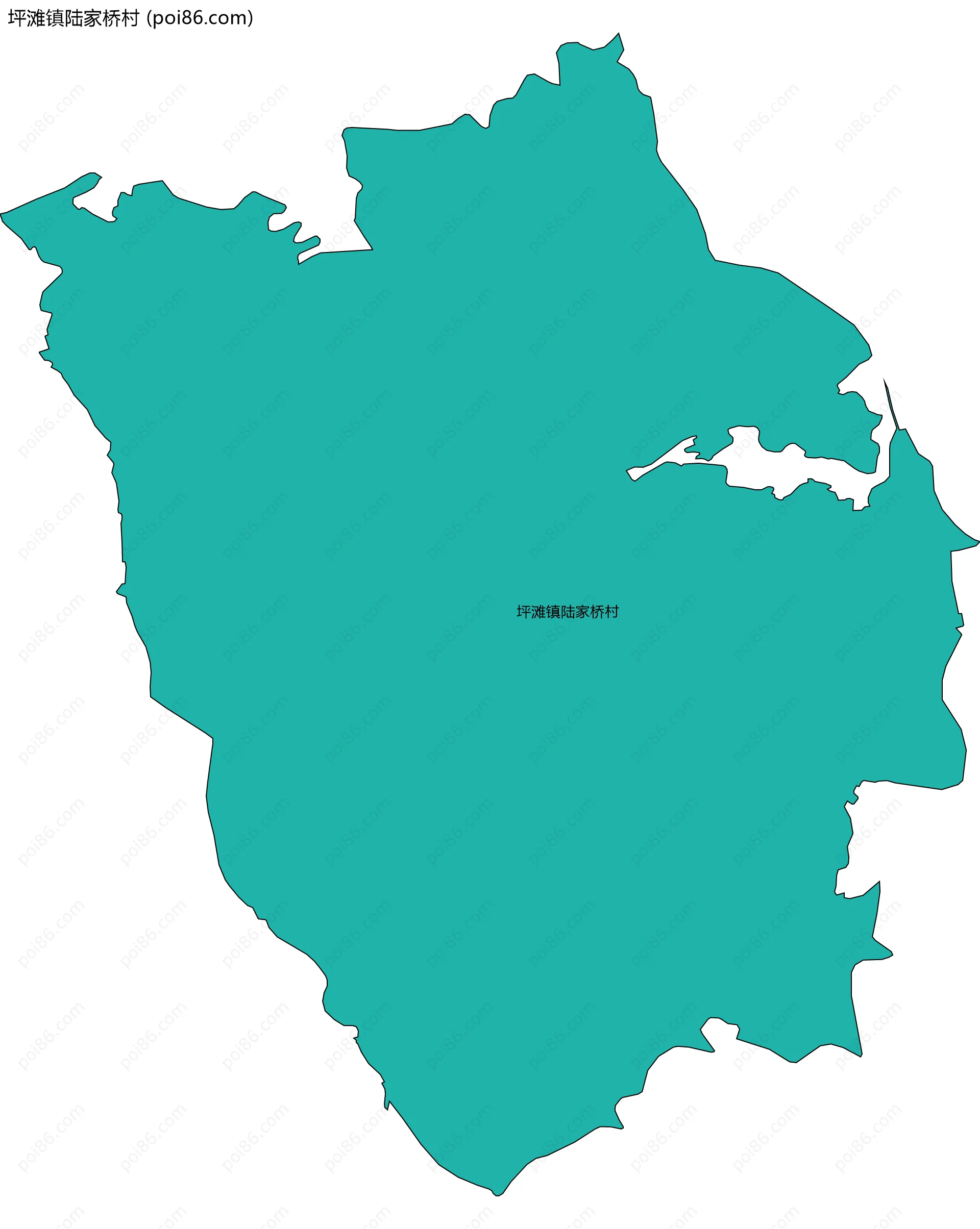 坪滩镇陆家桥村边界地图