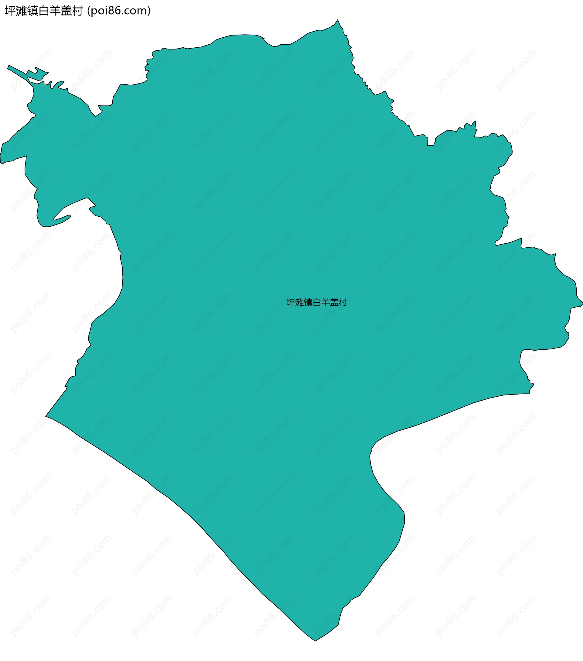 坪滩镇白羊盖村边界地图