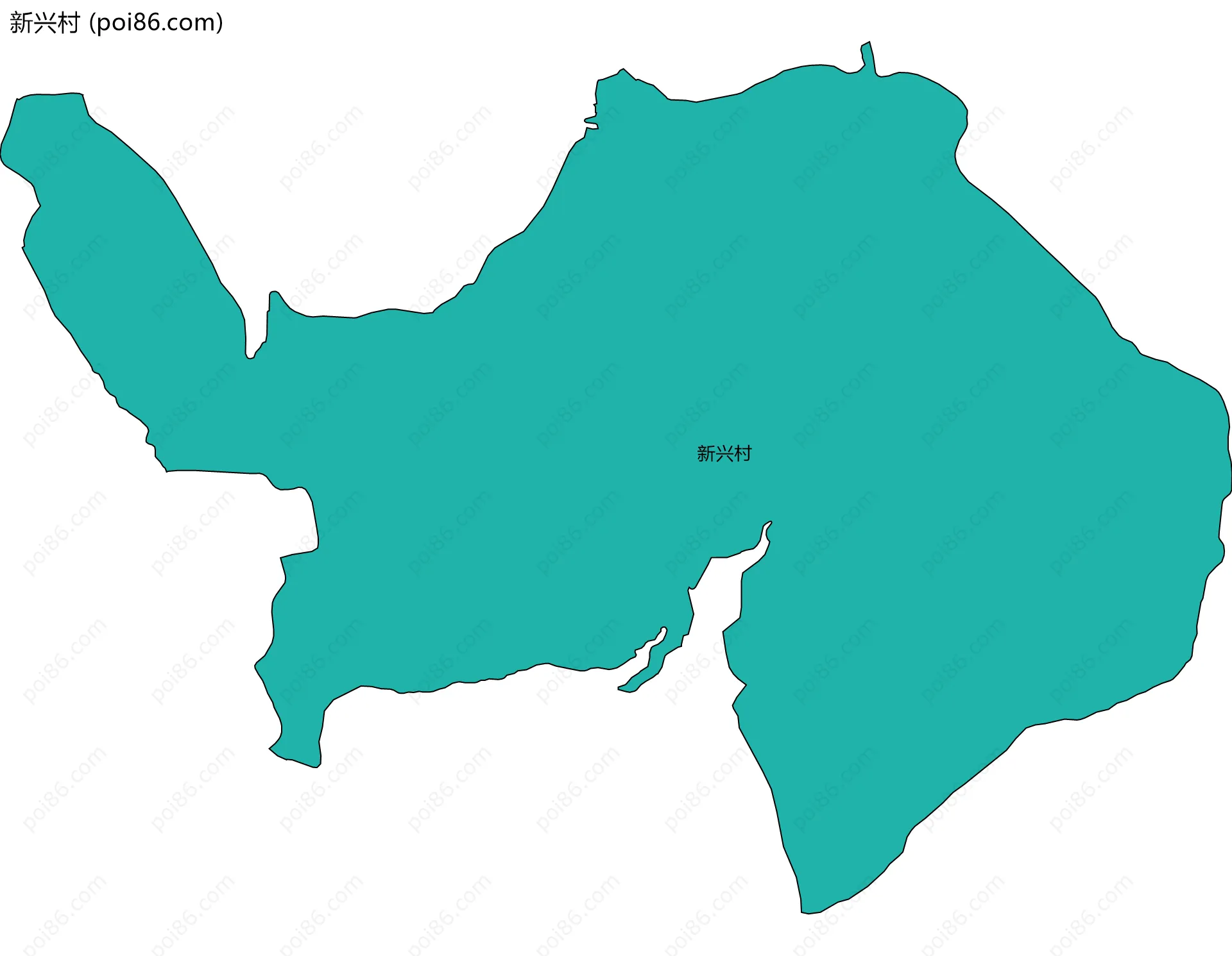 新兴村边界地图