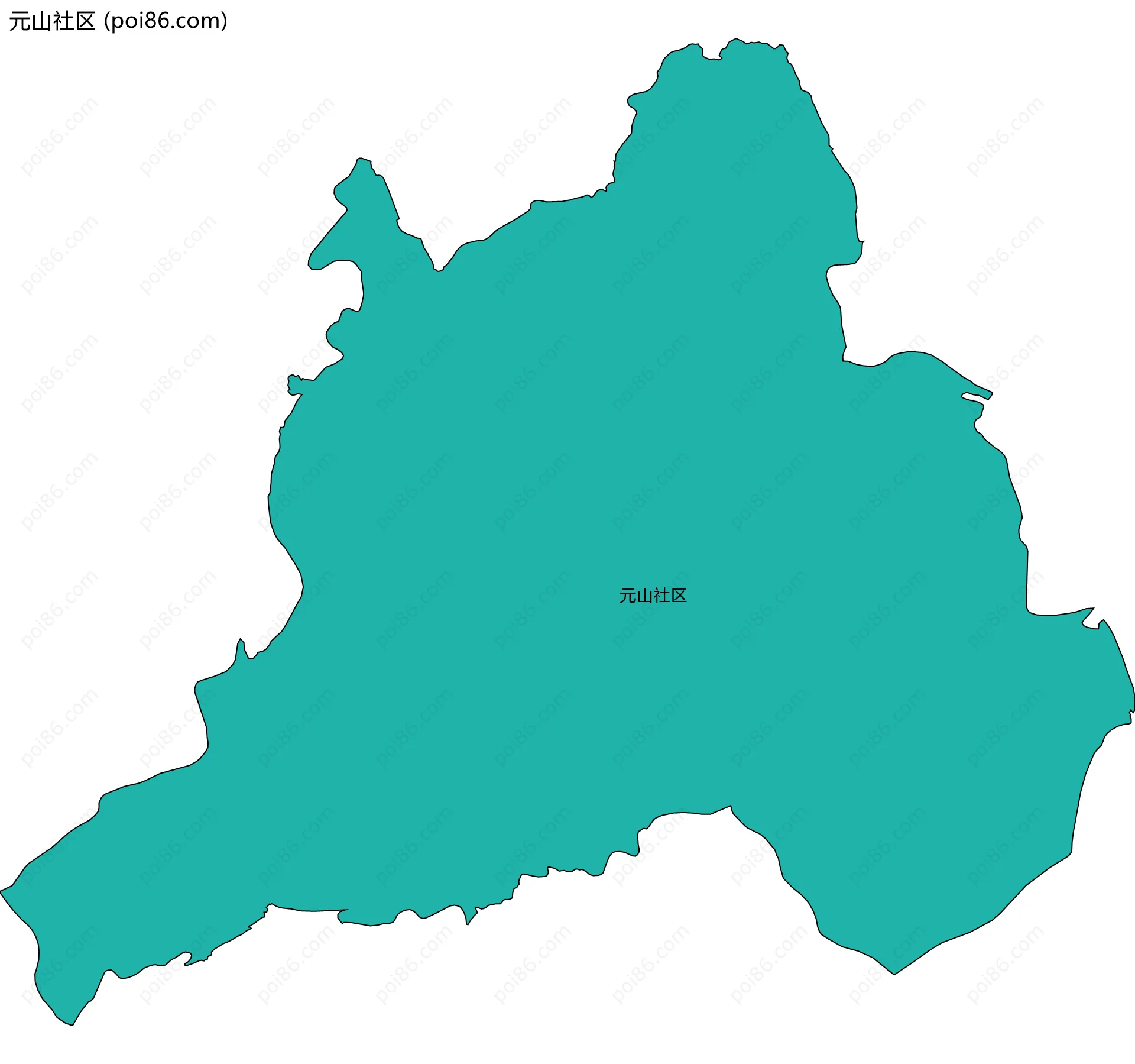 元山社区边界地图