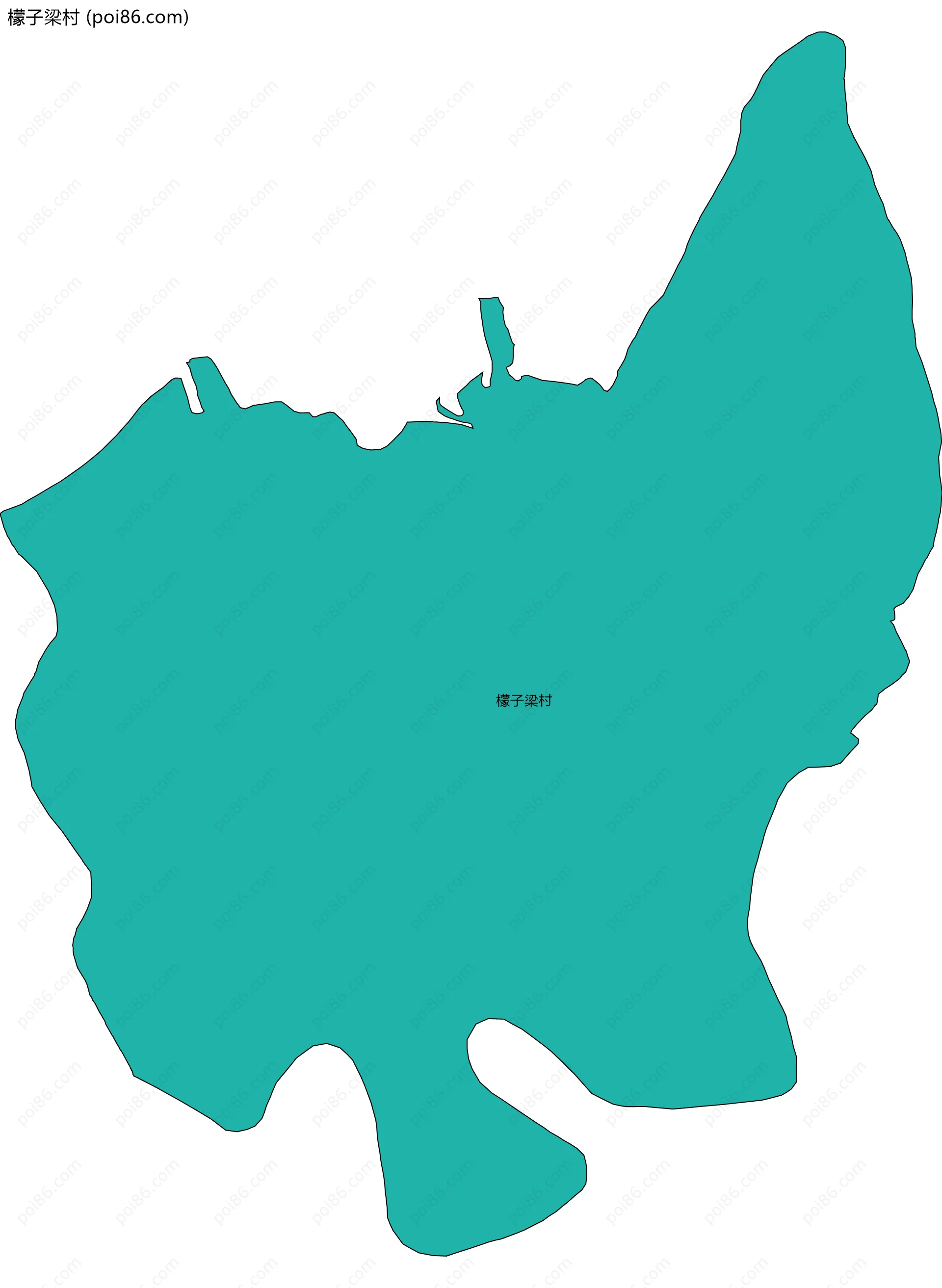 檬子梁村边界地图