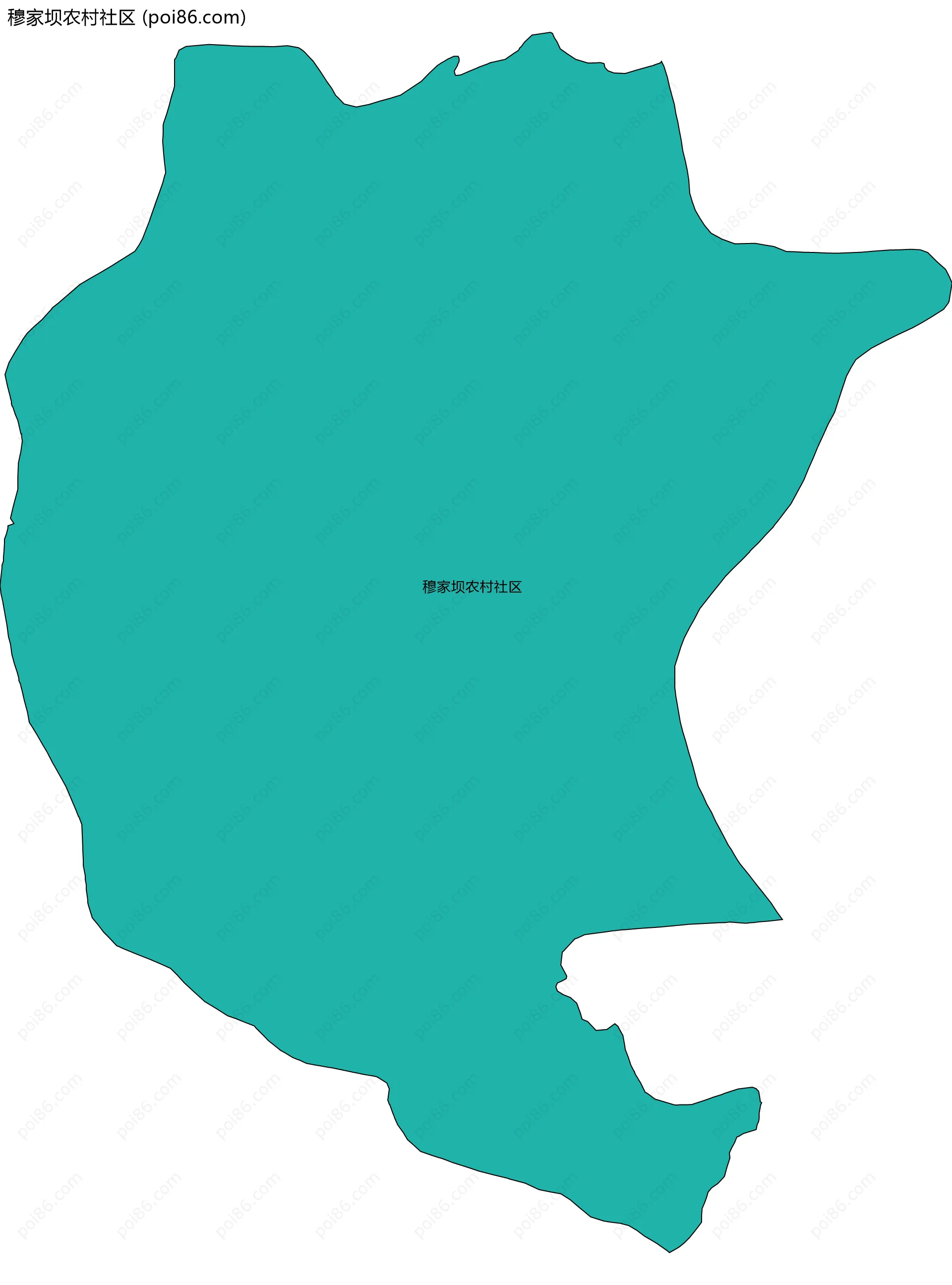 穆家坝农村社区边界地图