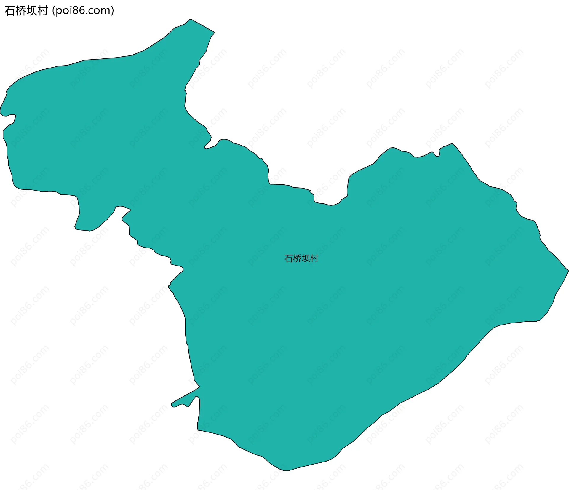 石桥坝村边界地图