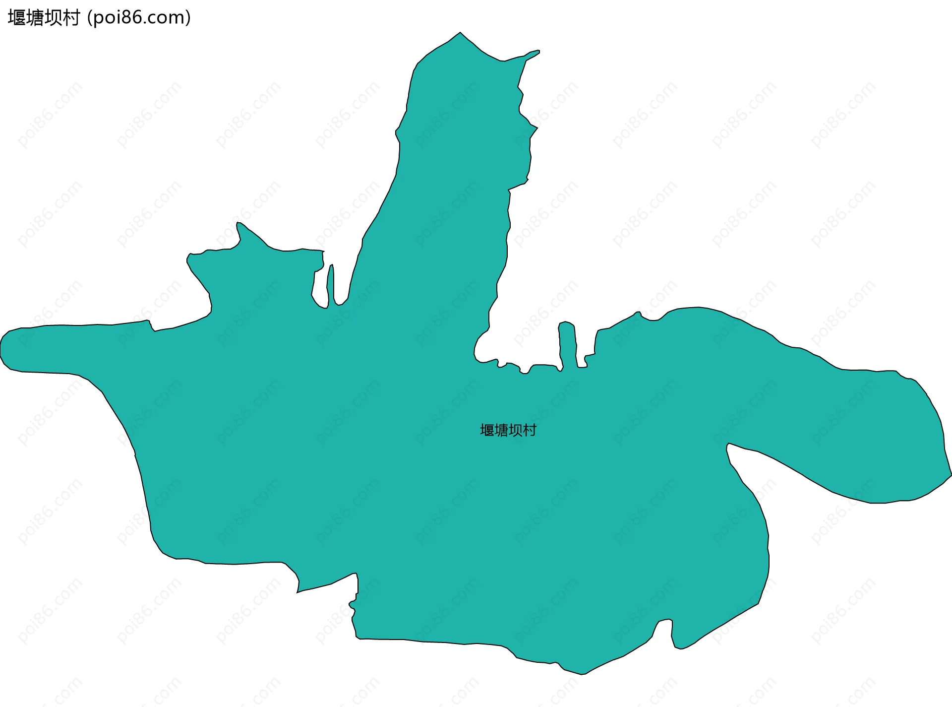 堰塘坝村边界地图