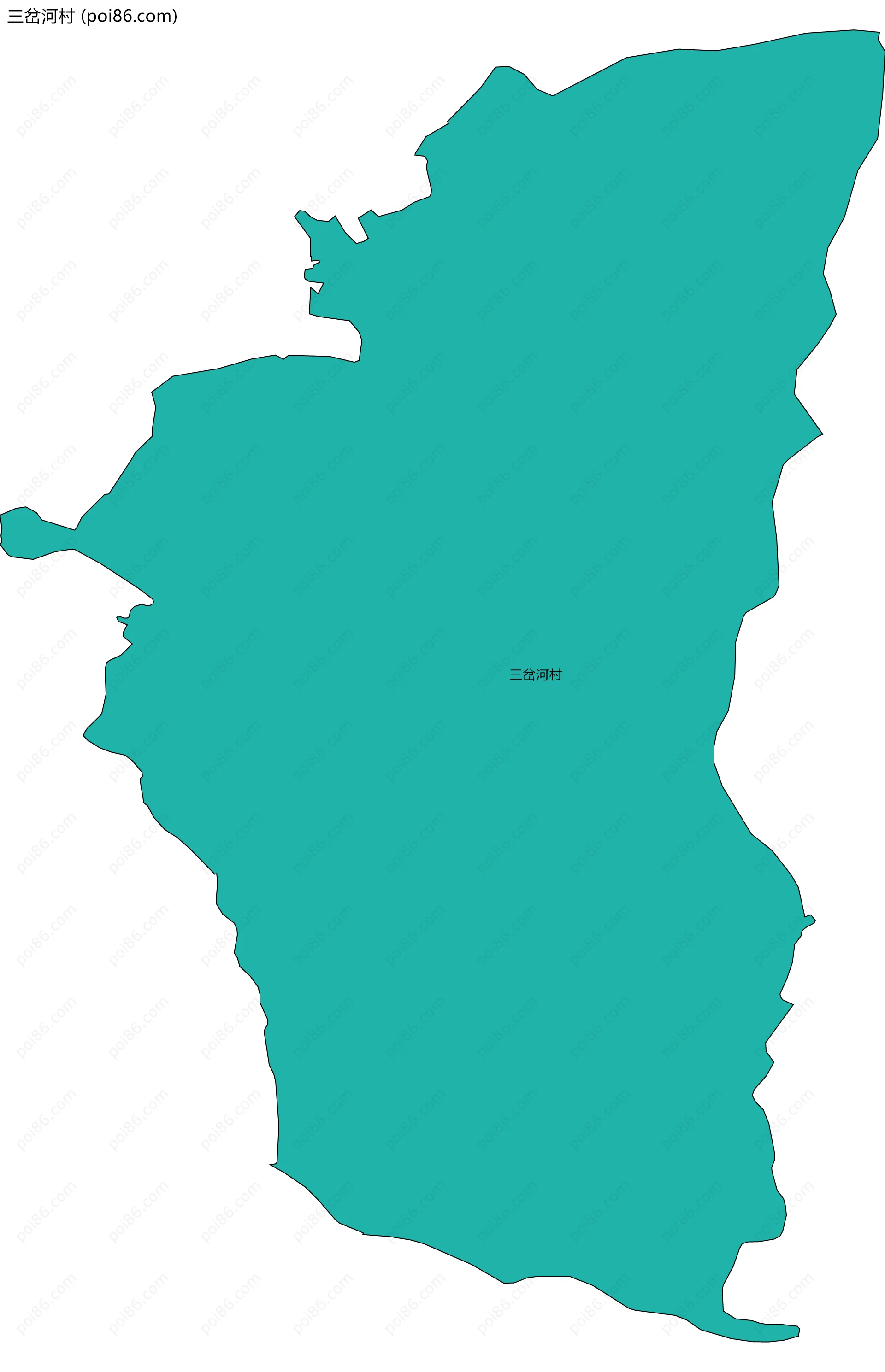 三岔河村边界地图