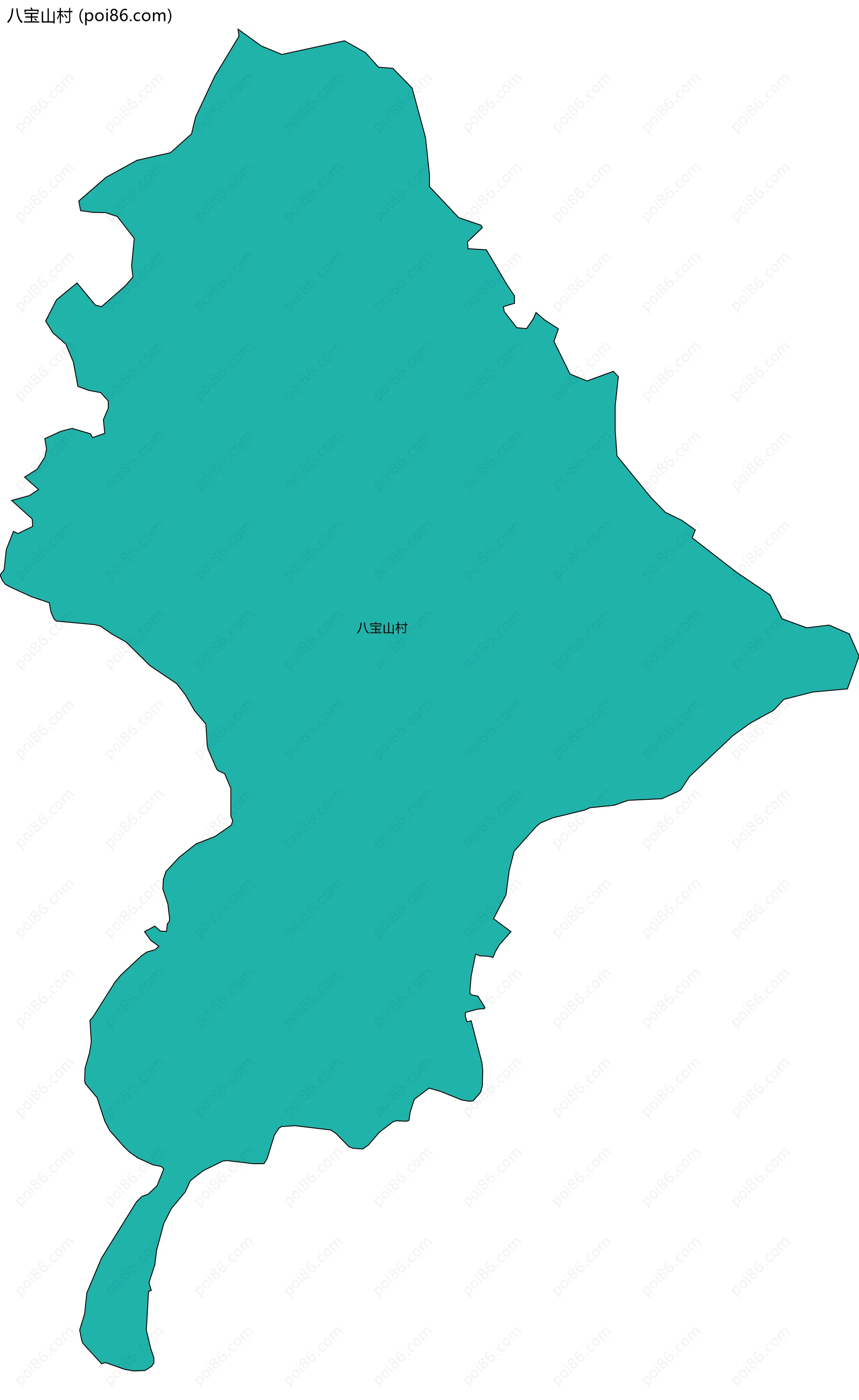 八宝山村边界地图