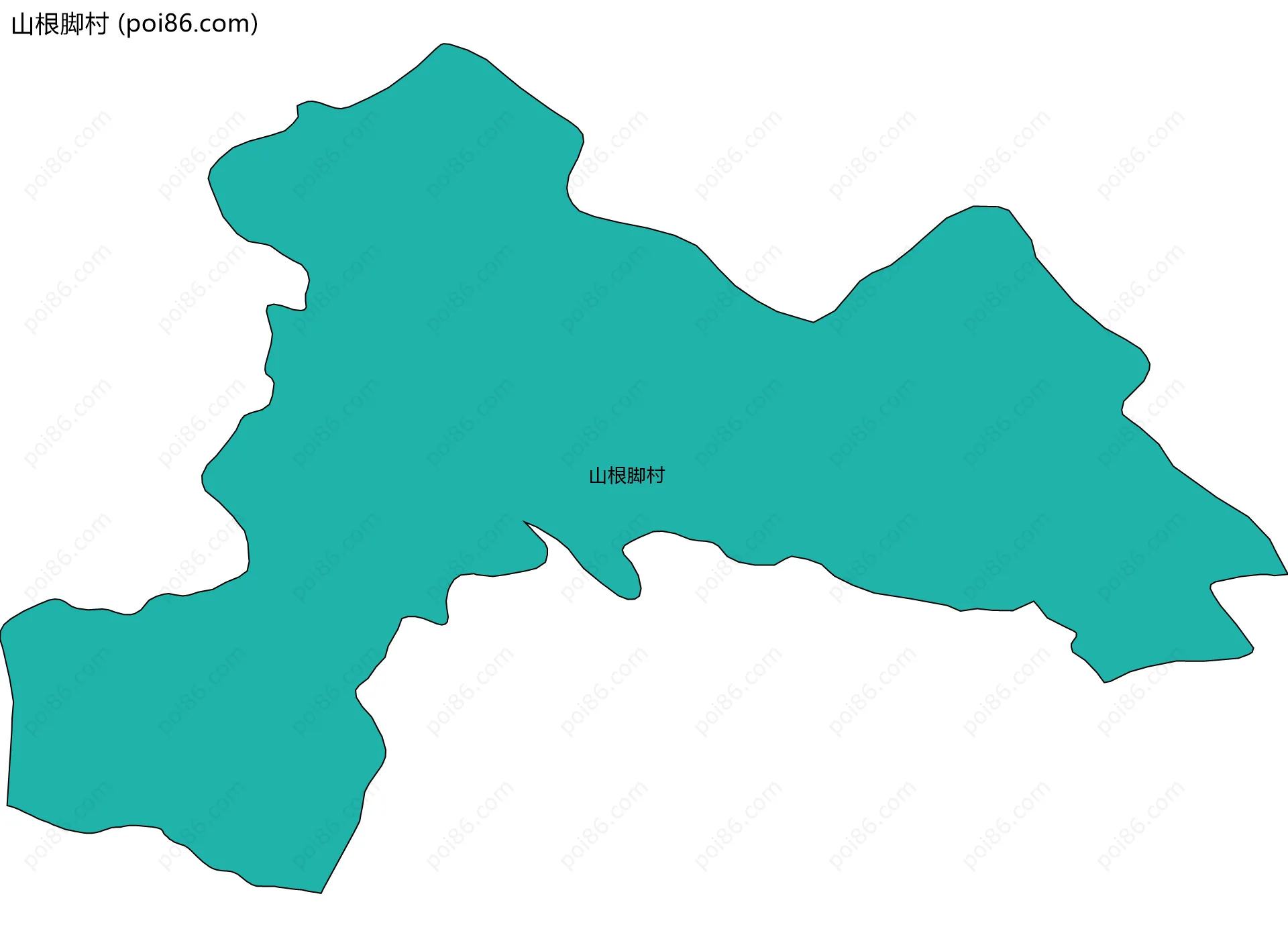 山根脚村边界地图