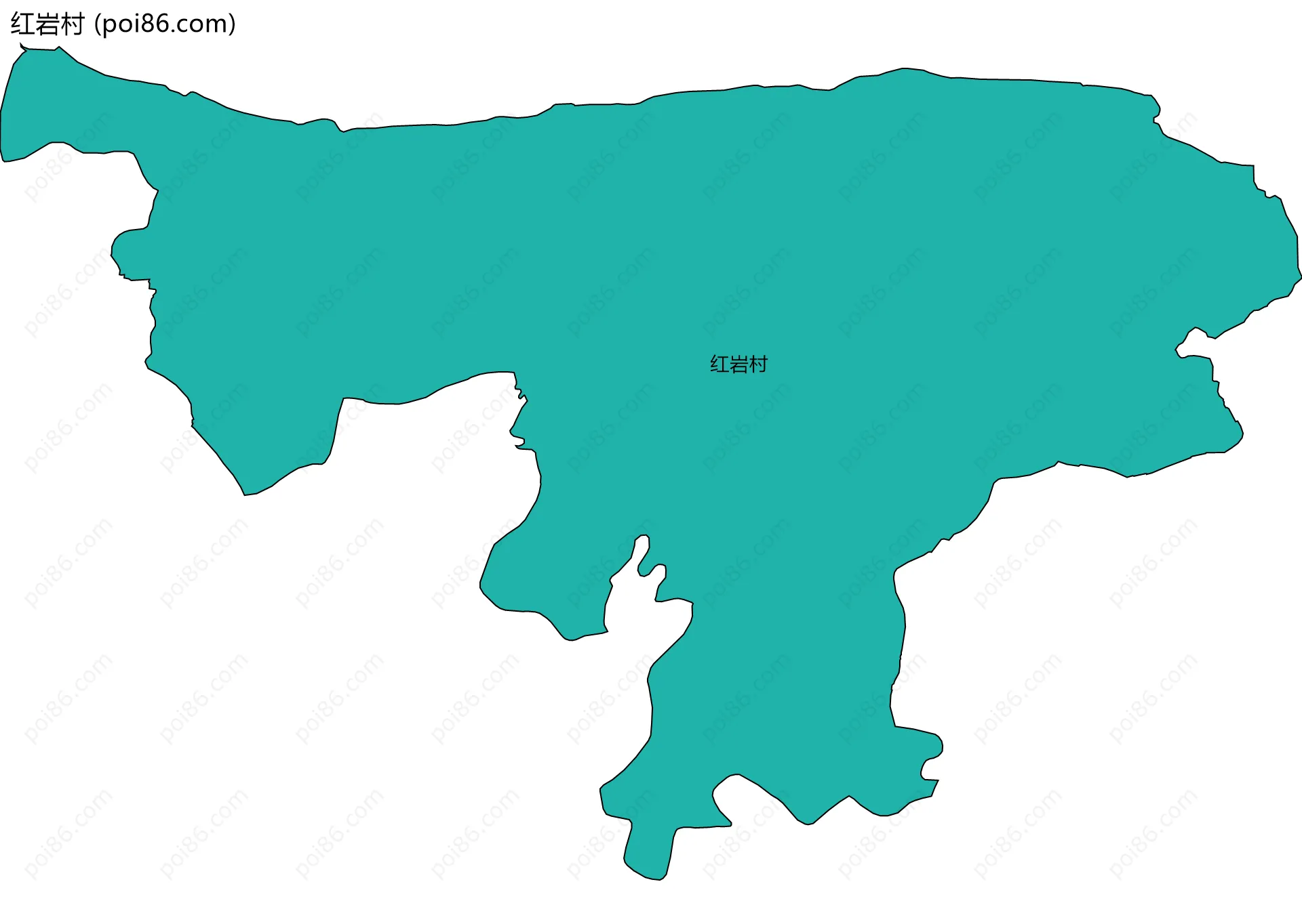 红岩村边界地图