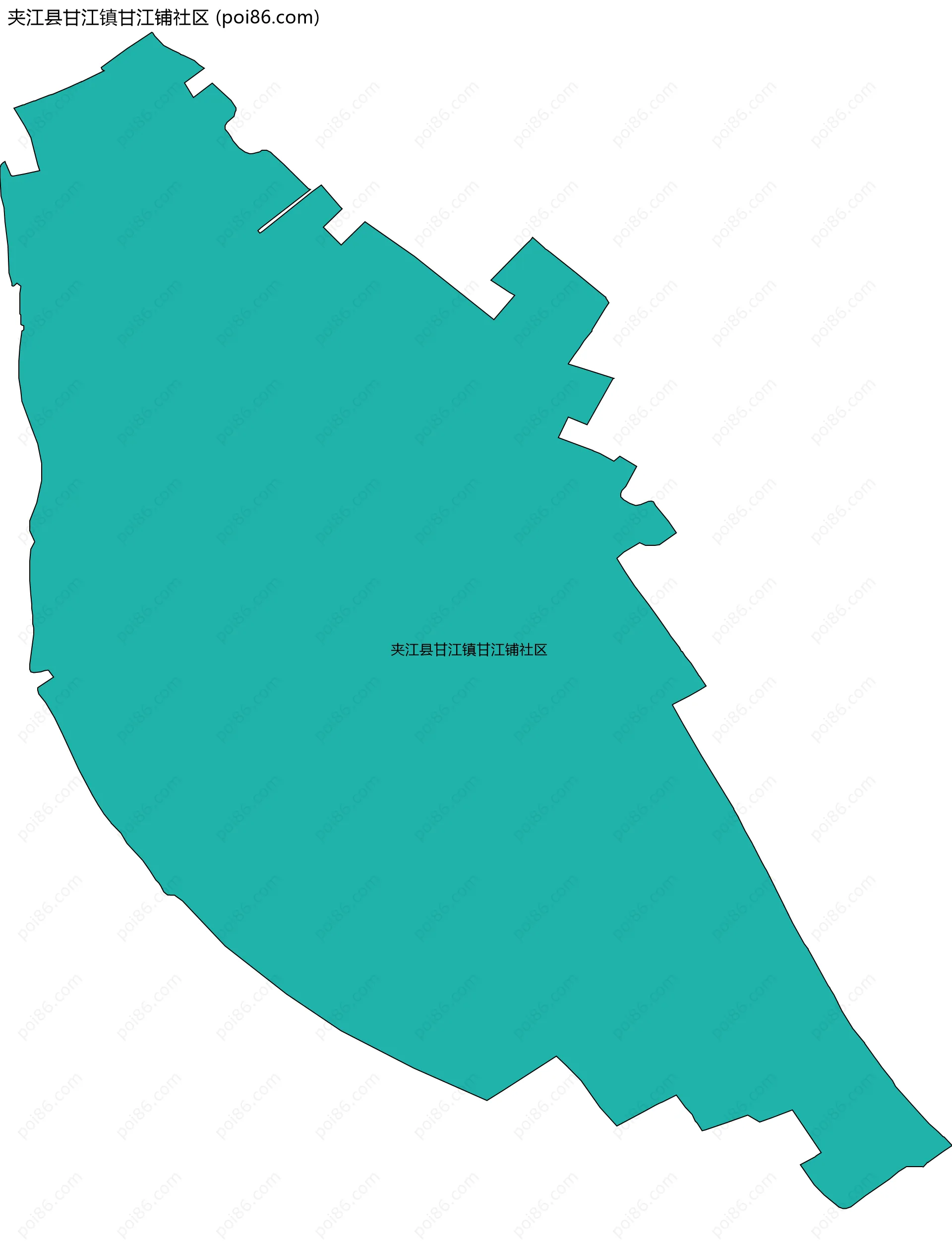 夹江县甘江镇甘江铺社区边界地图