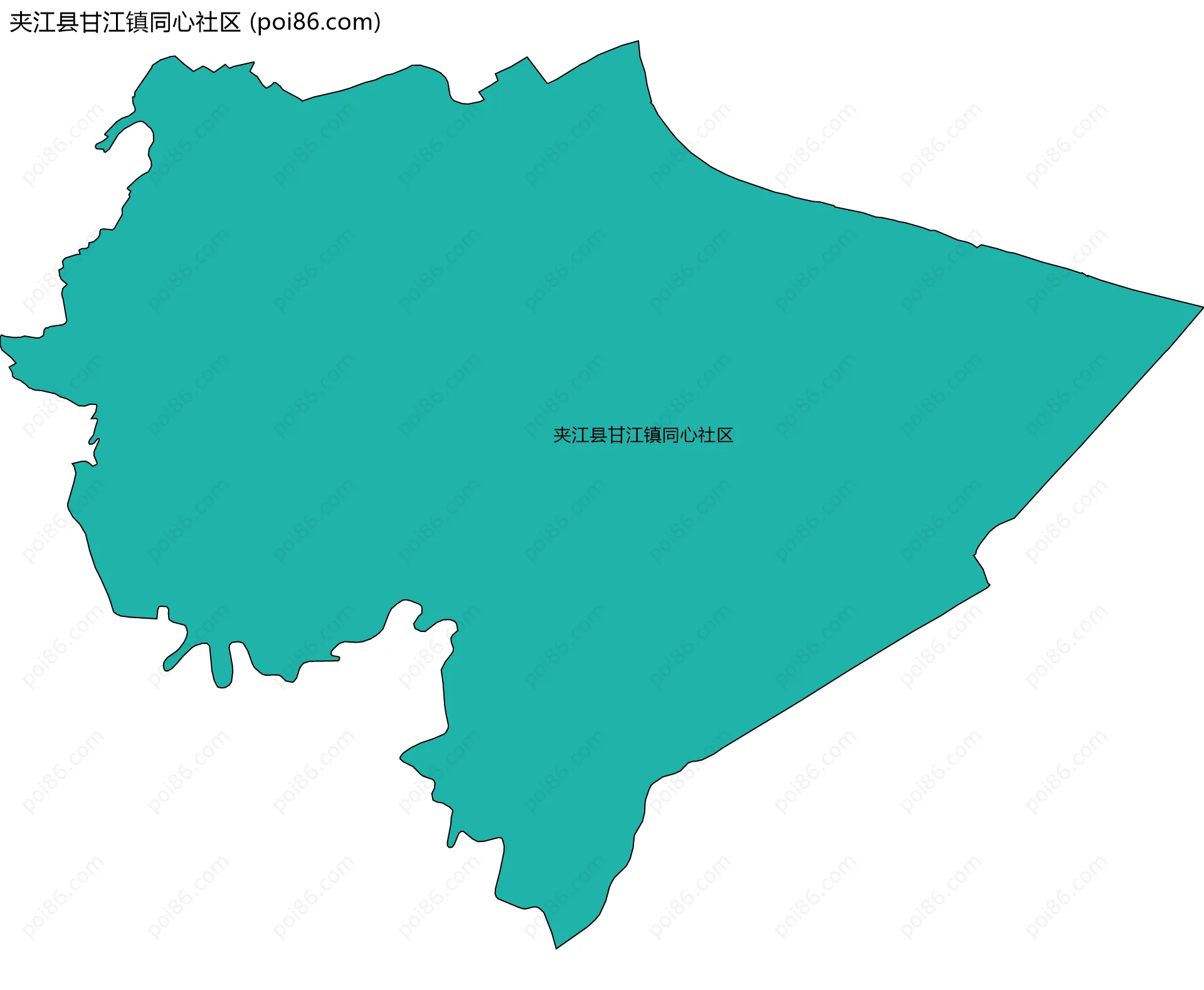 夹江县甘江镇同心社区边界地图