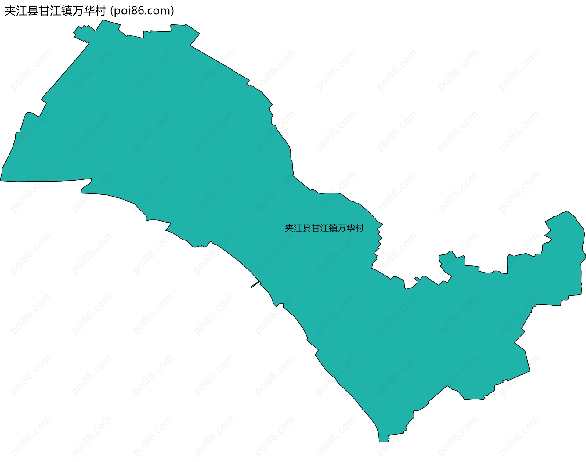 夹江县甘江镇万华村边界地图