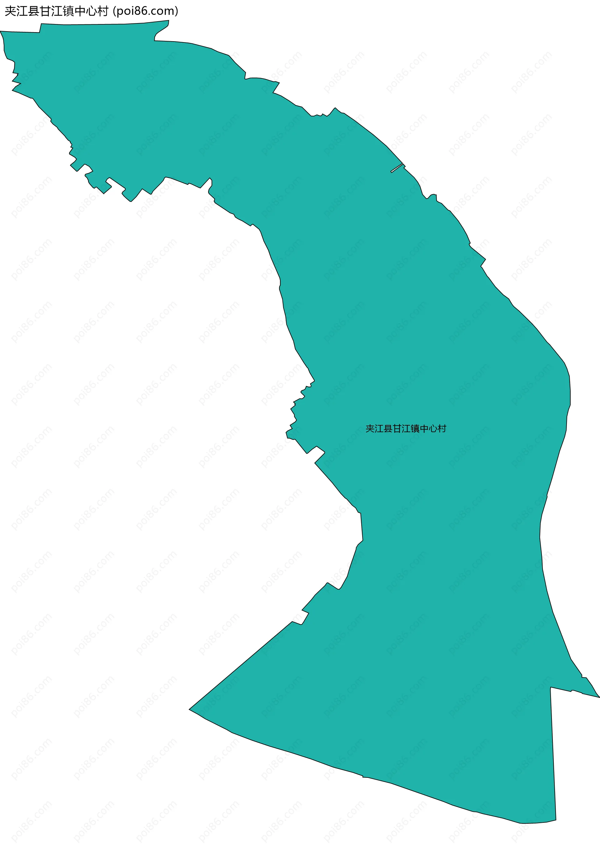 夹江县甘江镇中心村边界地图