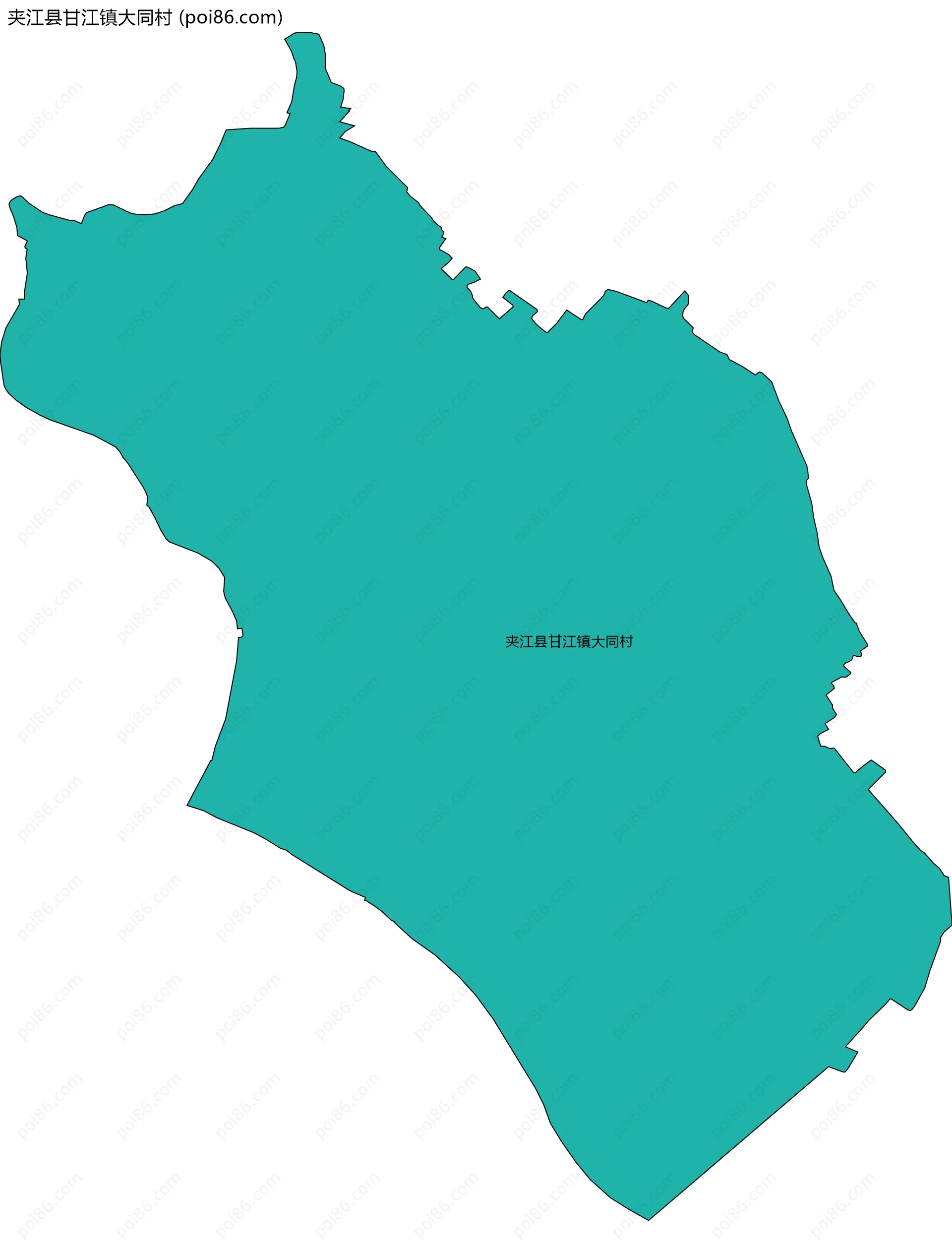 夹江县甘江镇大同村边界地图