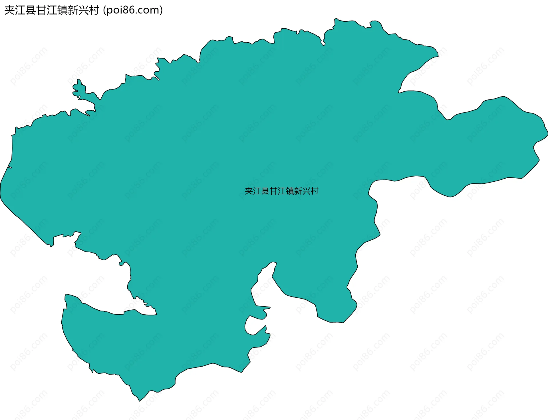 夹江县甘江镇新兴村边界地图