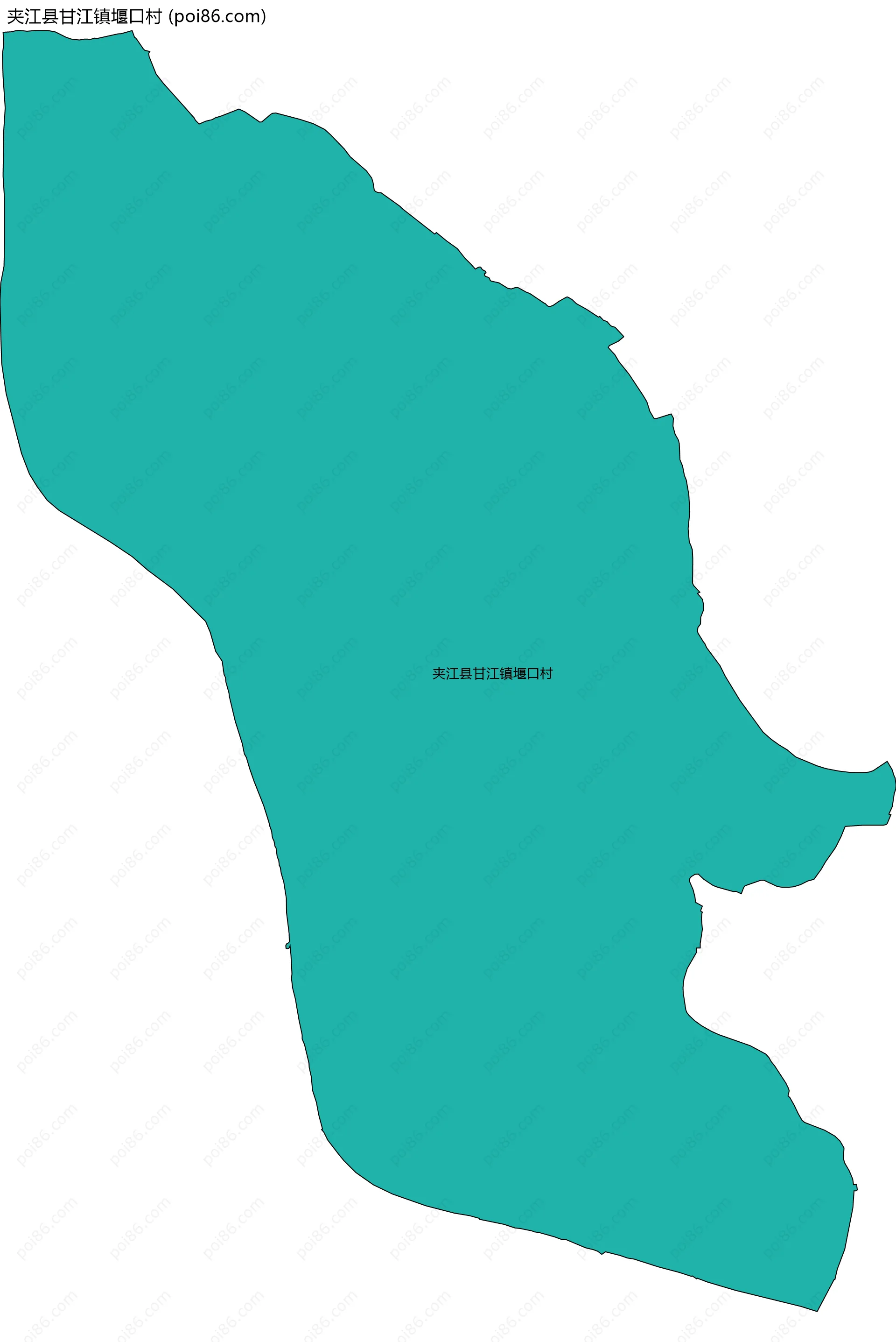 夹江县甘江镇堰口村边界地图