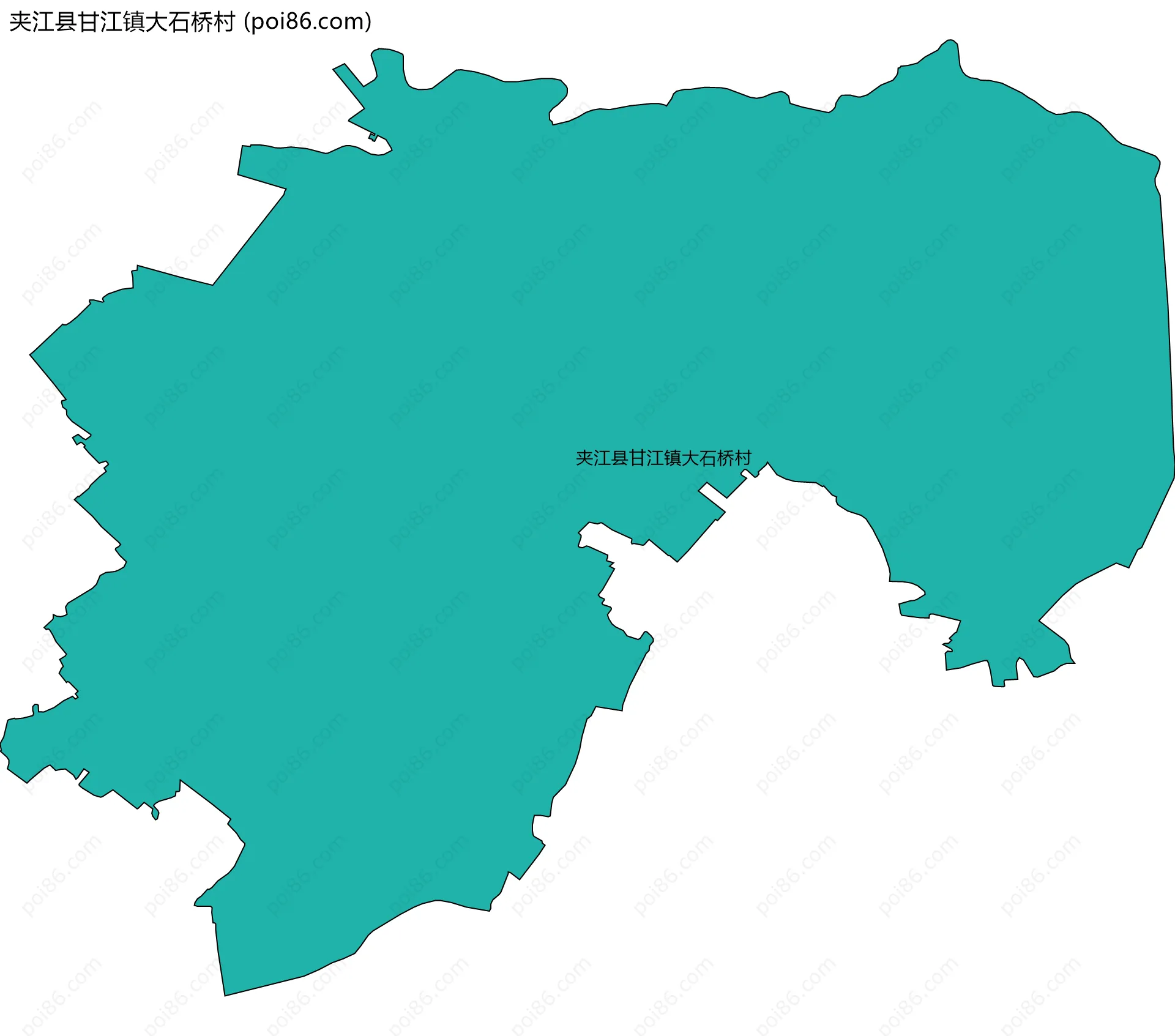 夹江县甘江镇大石桥村边界地图