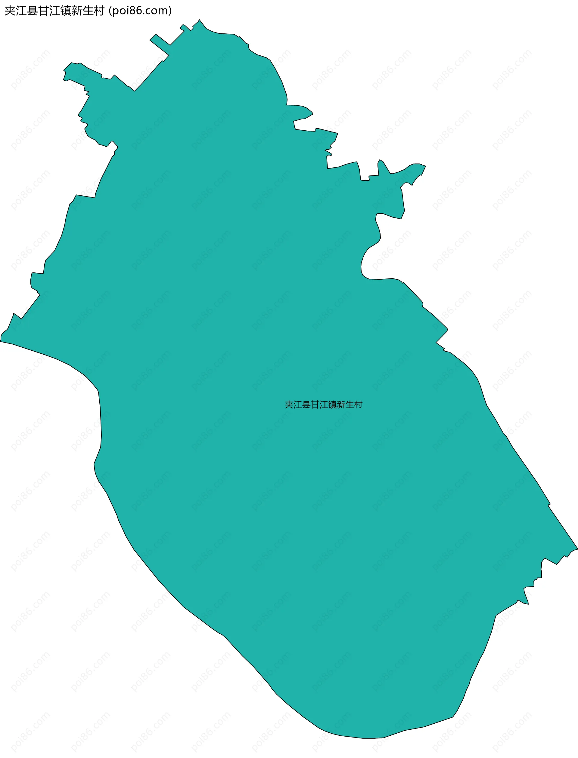 夹江县甘江镇新生村边界地图