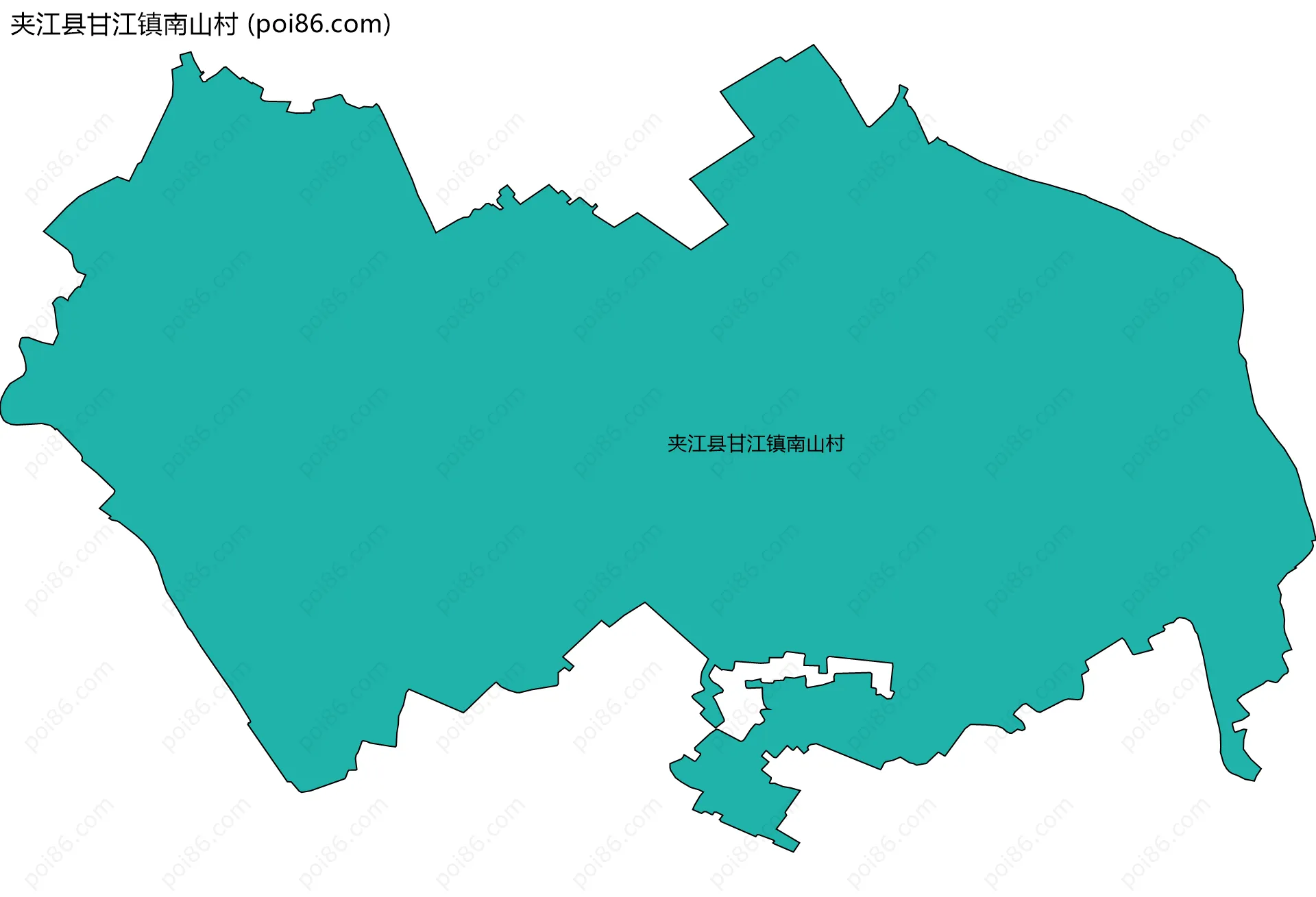 夹江县甘江镇南山村边界地图